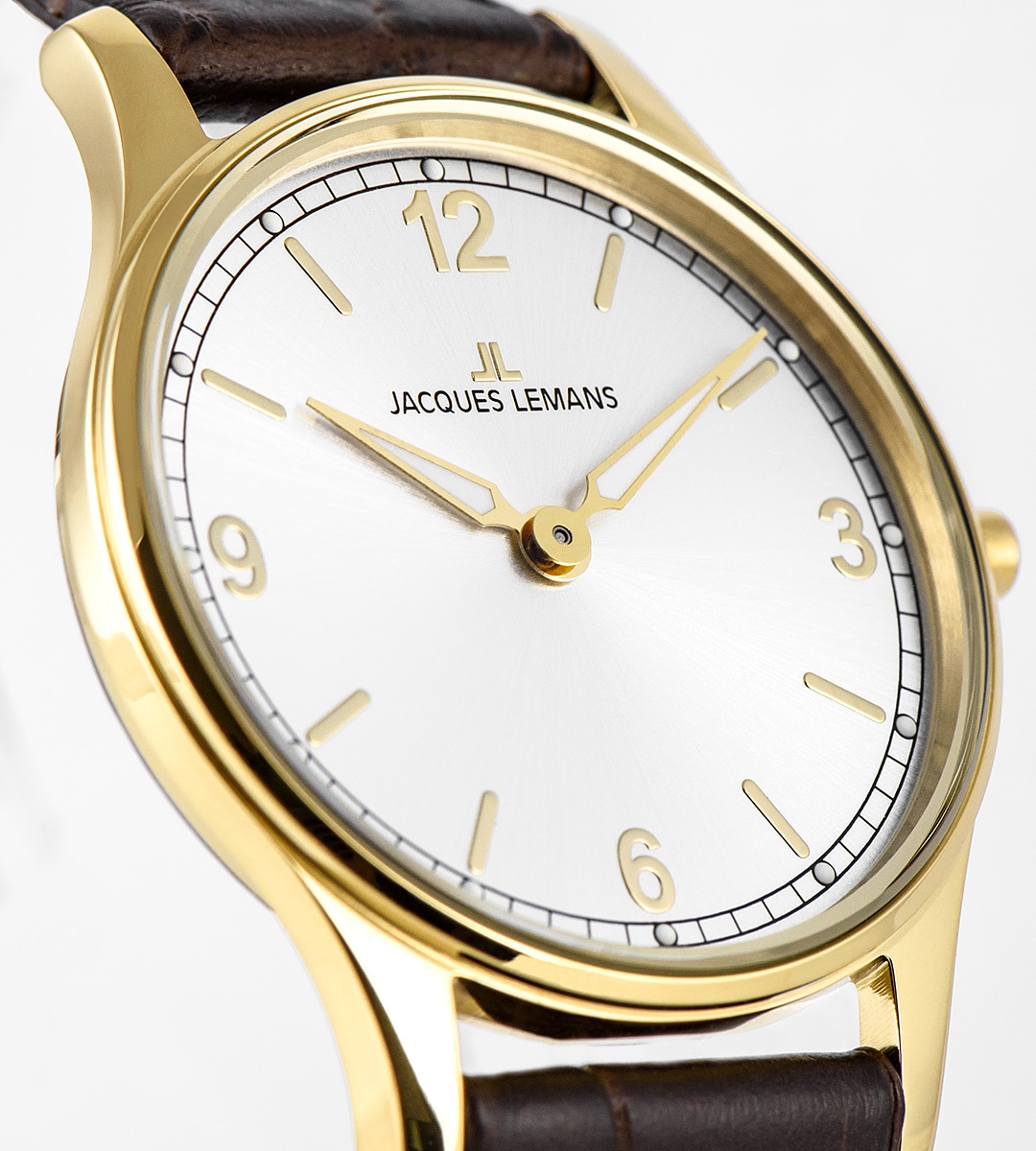 Jacques Lemans Quarzuhr »London«, Armbanduhr, Damenuhr, Lederarmband, gehärtetes Crystexglas