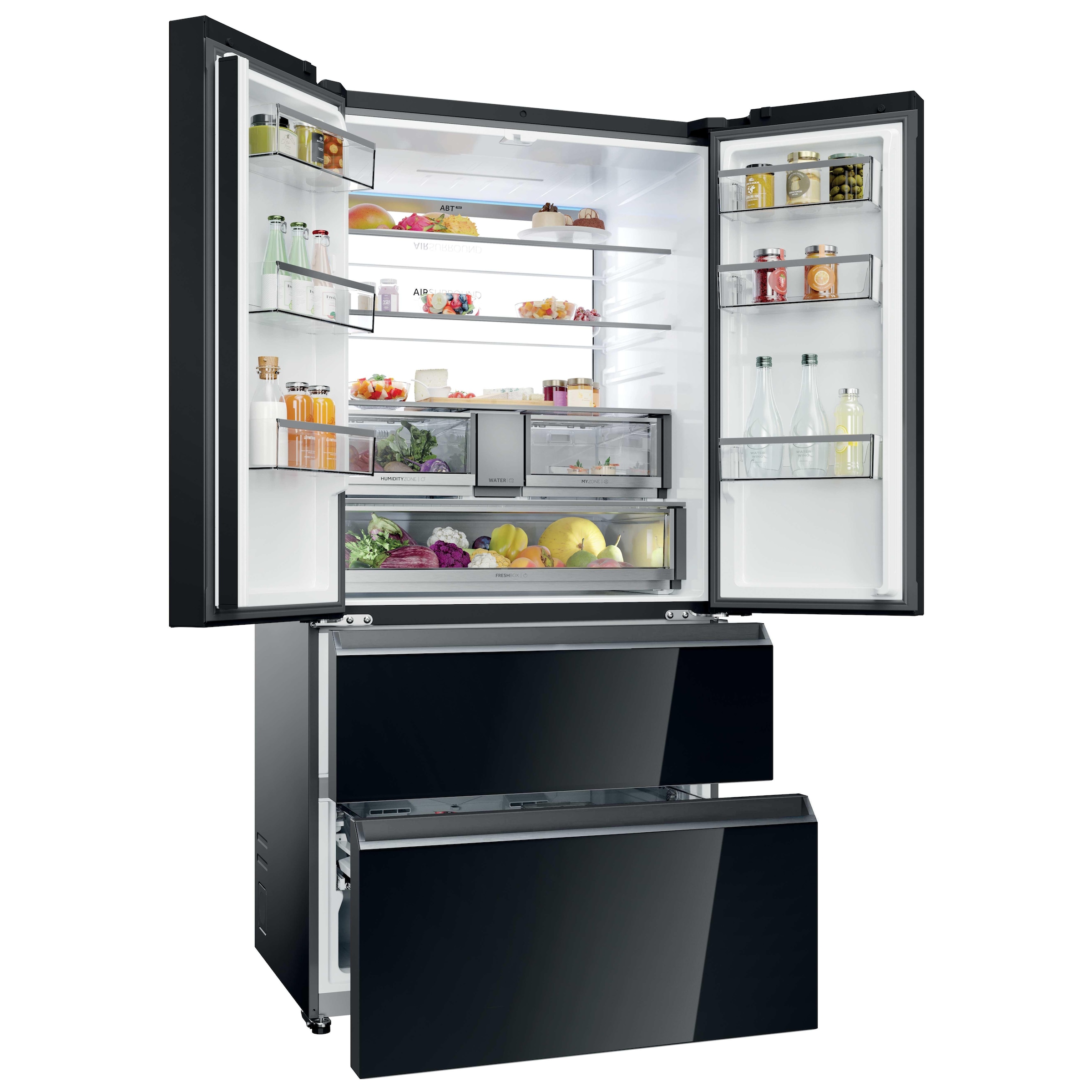 Haier Kühl-/Gefrierkombination »HFR79F19DFGB« 190 cm hoch 90,5 cm breit Integrierter Eiswürfelspender mit Wassertank