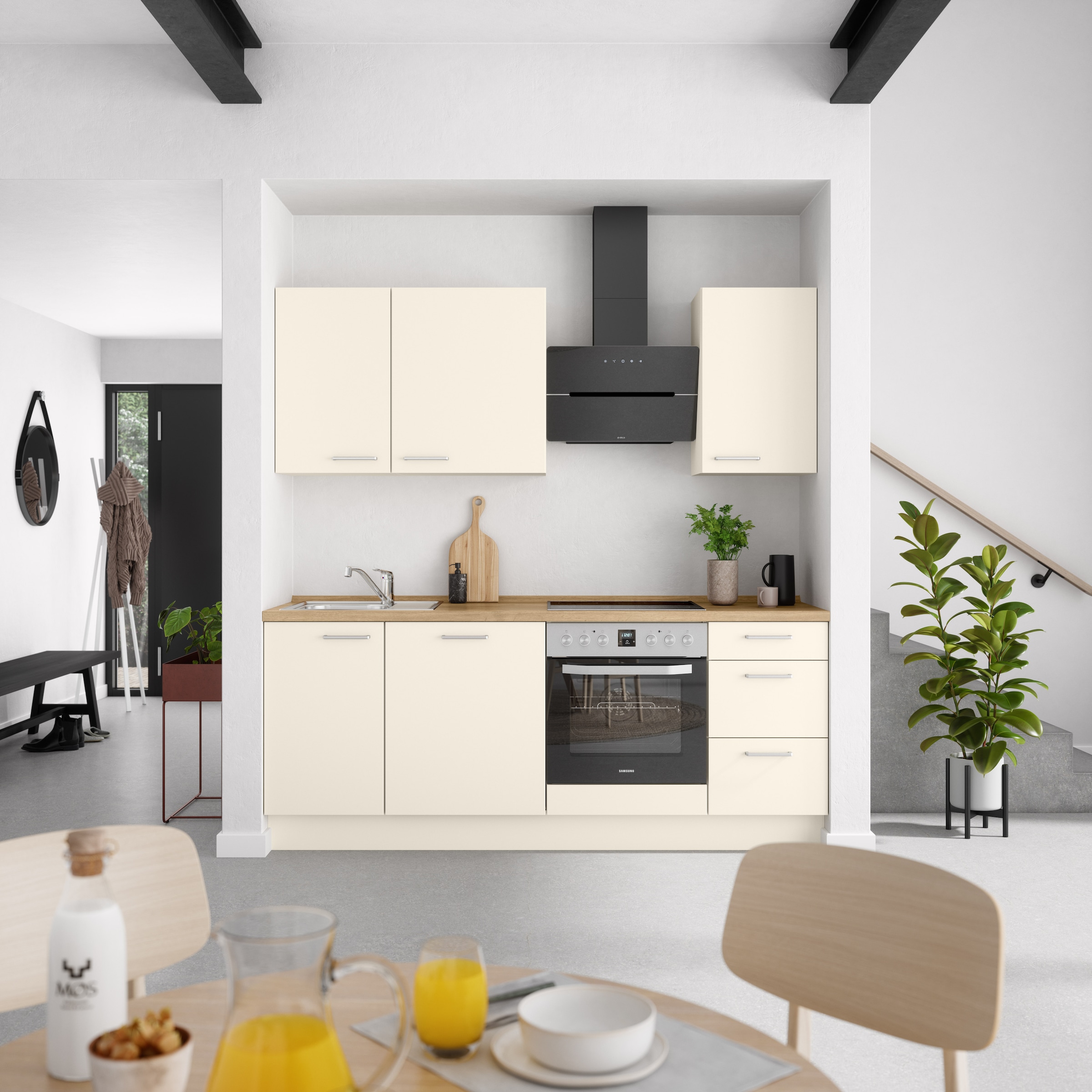 nobilia® Küchenzeile »"Touch II"«, vormontiert, Ausrichtung wählbar, Breite 210 cm, wahlw. mit E-Geräten