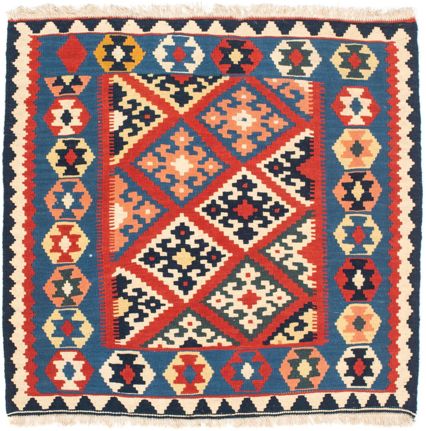 morgenland Wollteppich »Kelim - Oriental quadratisch - 105 x 101 cm - dunke günstig online kaufen