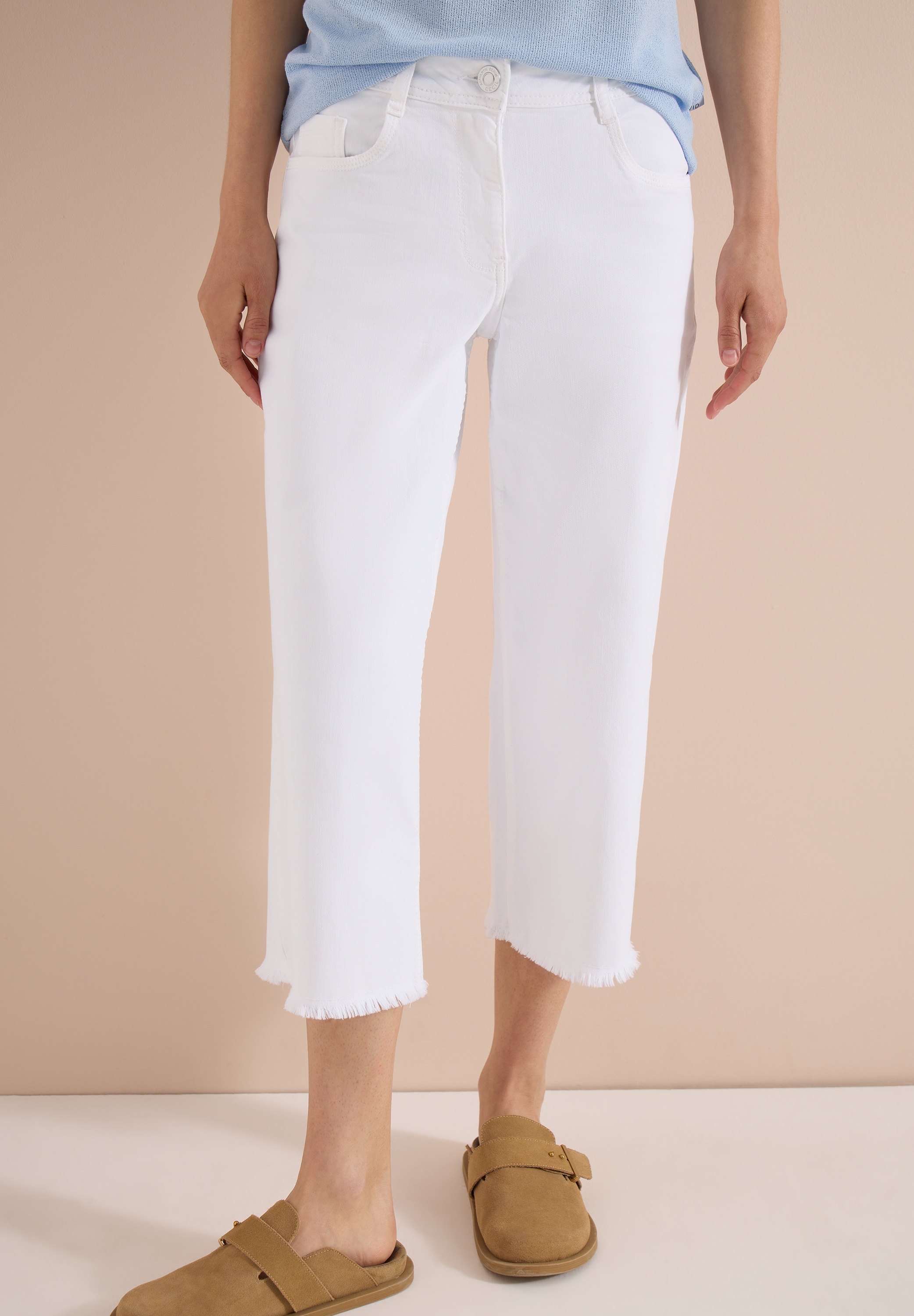 Cecil 3/4-Jeans »Style Neele White« Wide Leg / mit Stretch