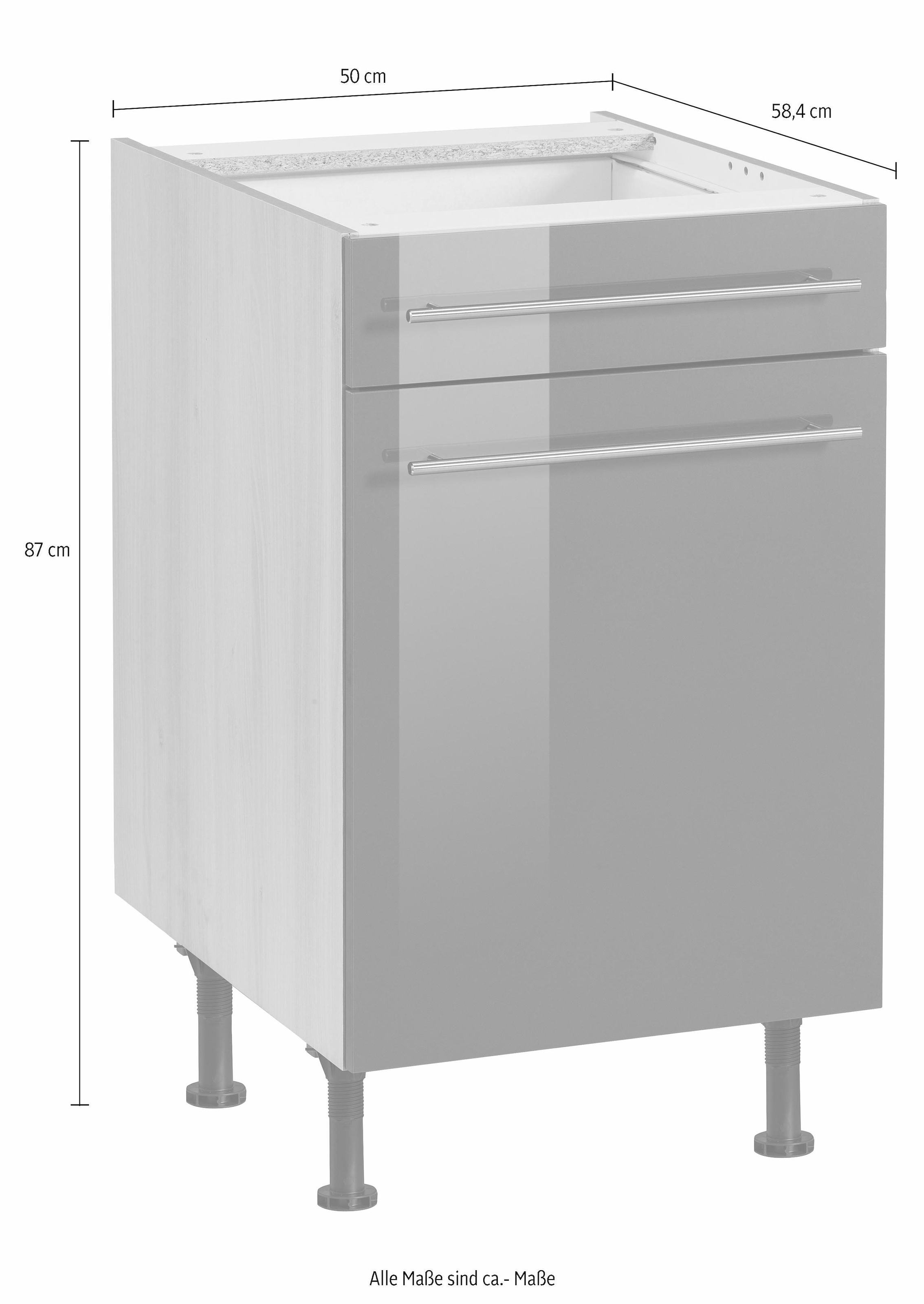 OPTIFIT Unterschrank »Bern«, 50 cm breit, mit Tür und Schubkasten, höhenverstellbare Füße