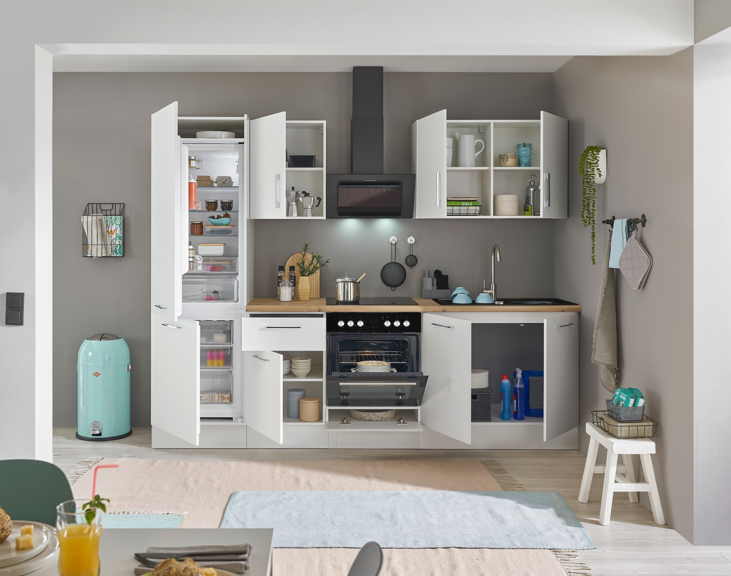 BASIC by Balculina Küchenzeile »Turin«, Breite 270 cm, wahlweise mit E-Geräten