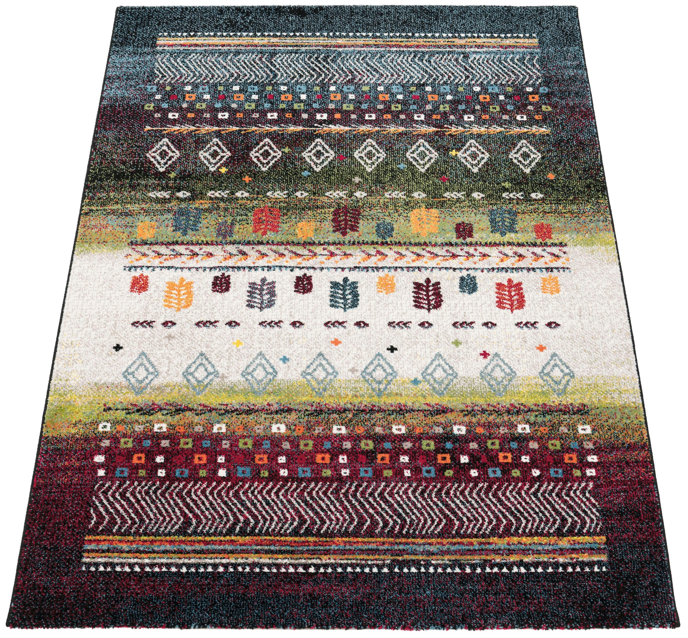 Paco Home Teppich »Nomaden 818«, rechteckig, 16 mm Höhe, Kurzflor, Gabbeh Design, gestreift, ideal im Wohnzimmer & Schlafzimmer