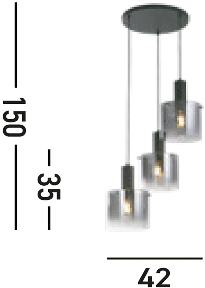 Searchlight Hängeleuchte »Hängeleuchte Sweden, 3-flammig«, 3 flammig, Leuchtmittel E27 | ohne Leuchtmittel, Ideal für Filament-Leuchtmittel