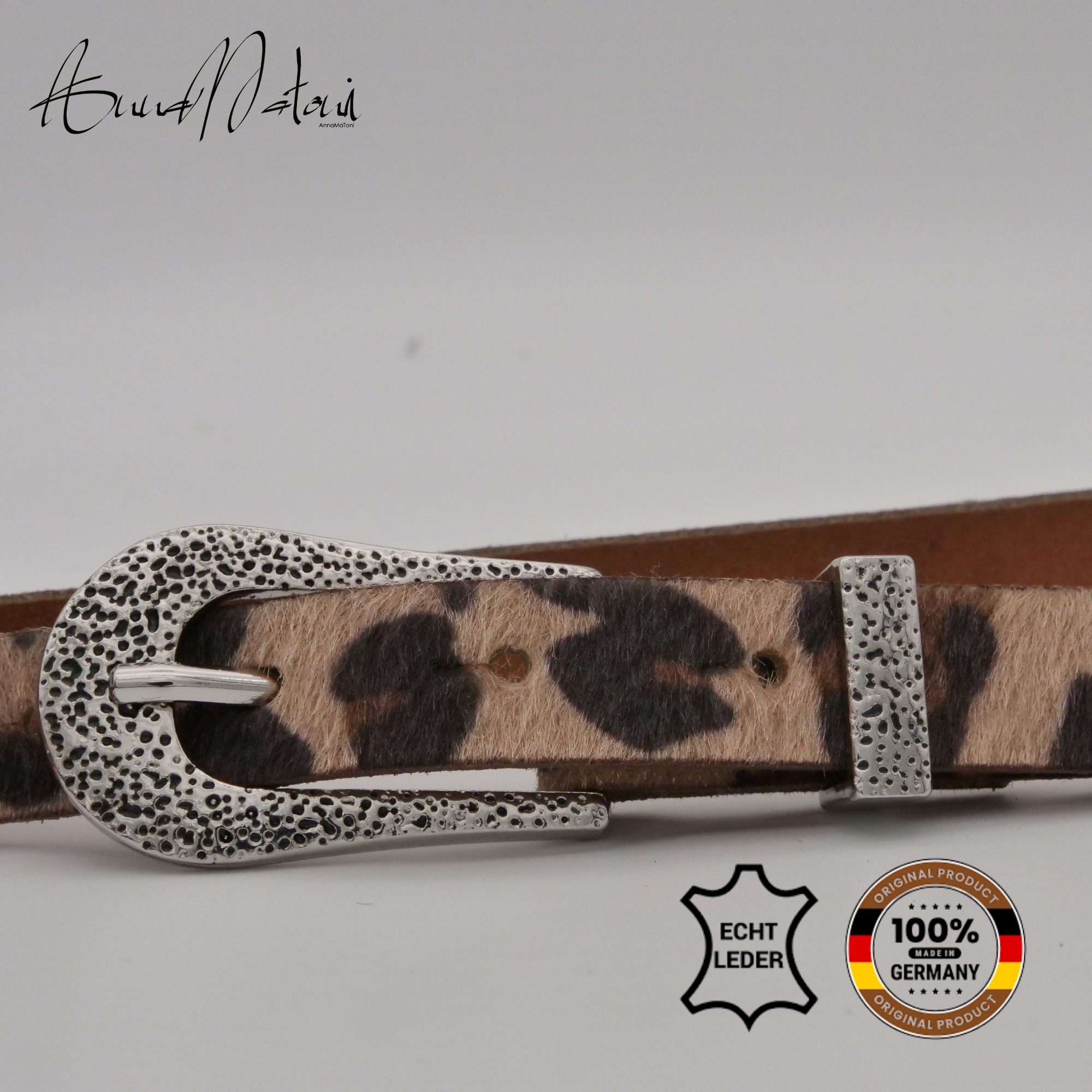 AnnaMatoni Ledergürtel »AnnaMatoni Damen Ledergürtel in hochwertigem Kunstfell in Leo«