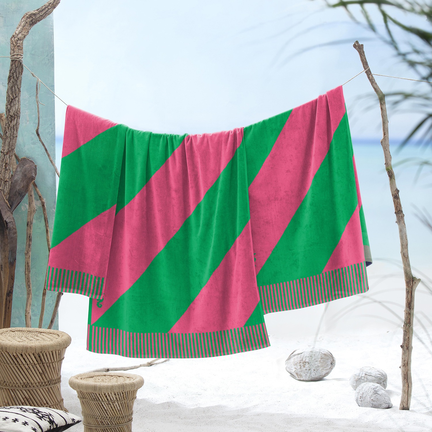 Seahorse Strandtuch »Colorblock Stripe«, (Packung, 1 St.), 100x180, für Str günstig online kaufen