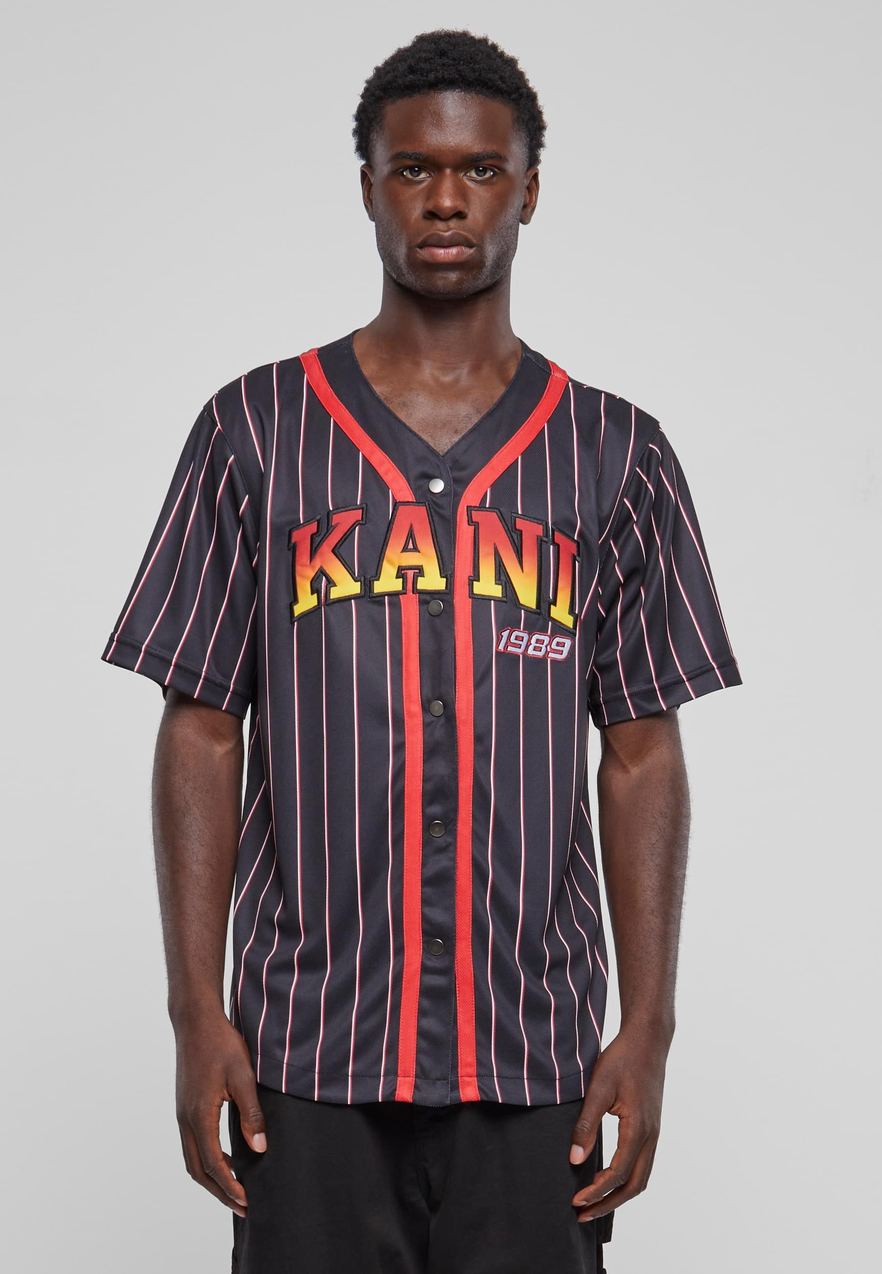 Karl Kani T-Shirt »Karl Kani Herren KM233-003-1 KK Serif Pinstripe Baseball Shirt« 1 Stk.