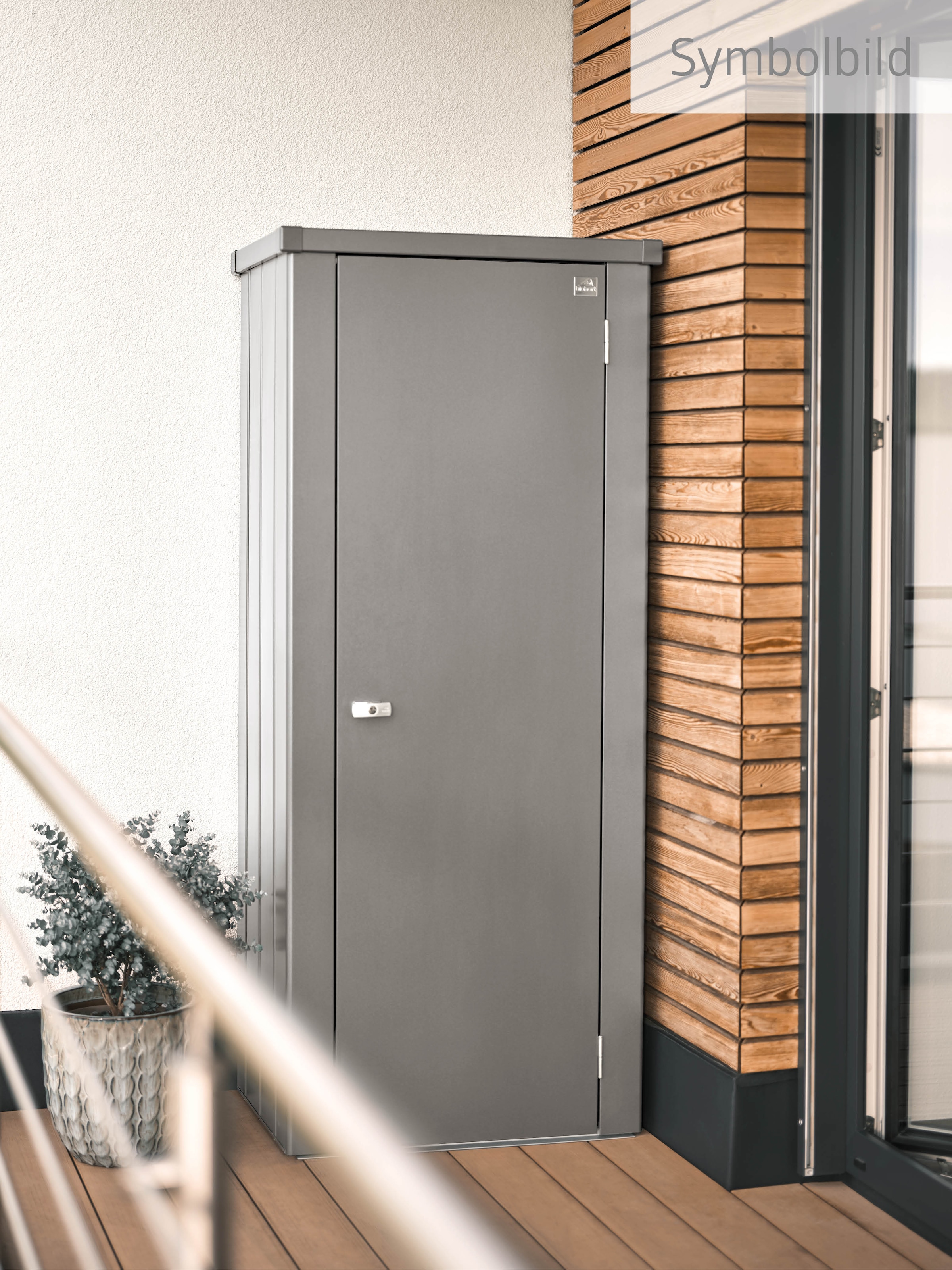 Biohort Mehrzweckschrank »Julia Gr. M , verschiedene Farben« 77,7x 140,2x 57 cm, Terrassenschrank für kleine Außenflächen