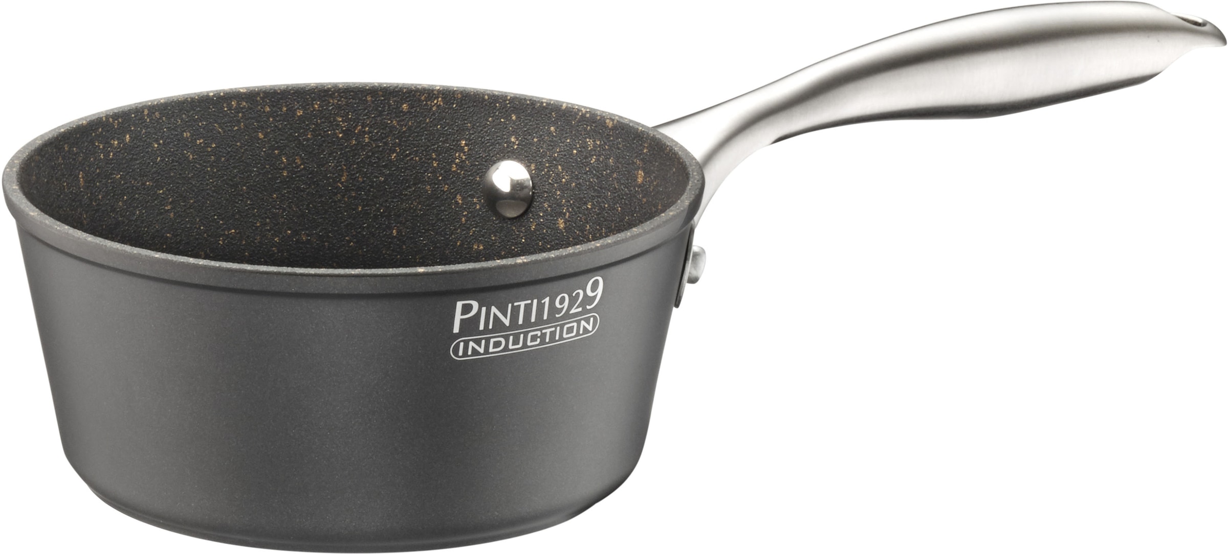 PINTINOX Kasserolle »ST1« Aluminium schwarz/edelstahlfarben