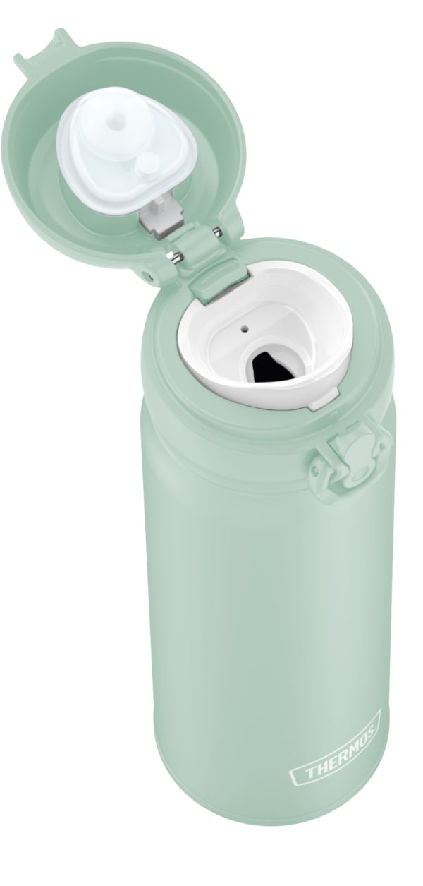 THERMOS Isolierflasche »ULTRALIGHT BOTTLE, doppelwandiger Edelstahl, spülmaschinenfest«, (1 tlg.), 10h heiß & 20h kalt, zerlegbares Safe Flow Lid