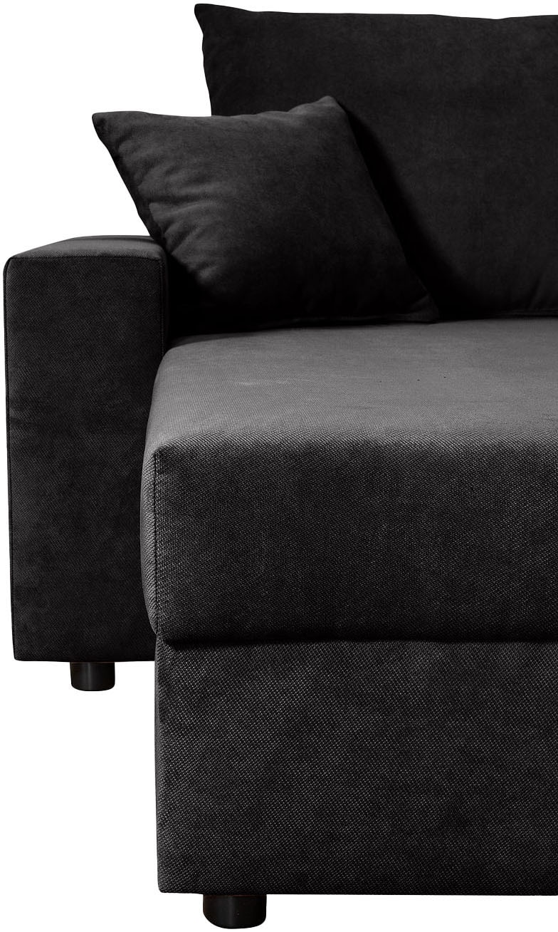 COLLECTION AB Wohnlandschaft »Pico U-Form, Breite 252, mit Schlaffunktion, Bettkasten & Zierkissen«, Liegefläche 117x220 cm