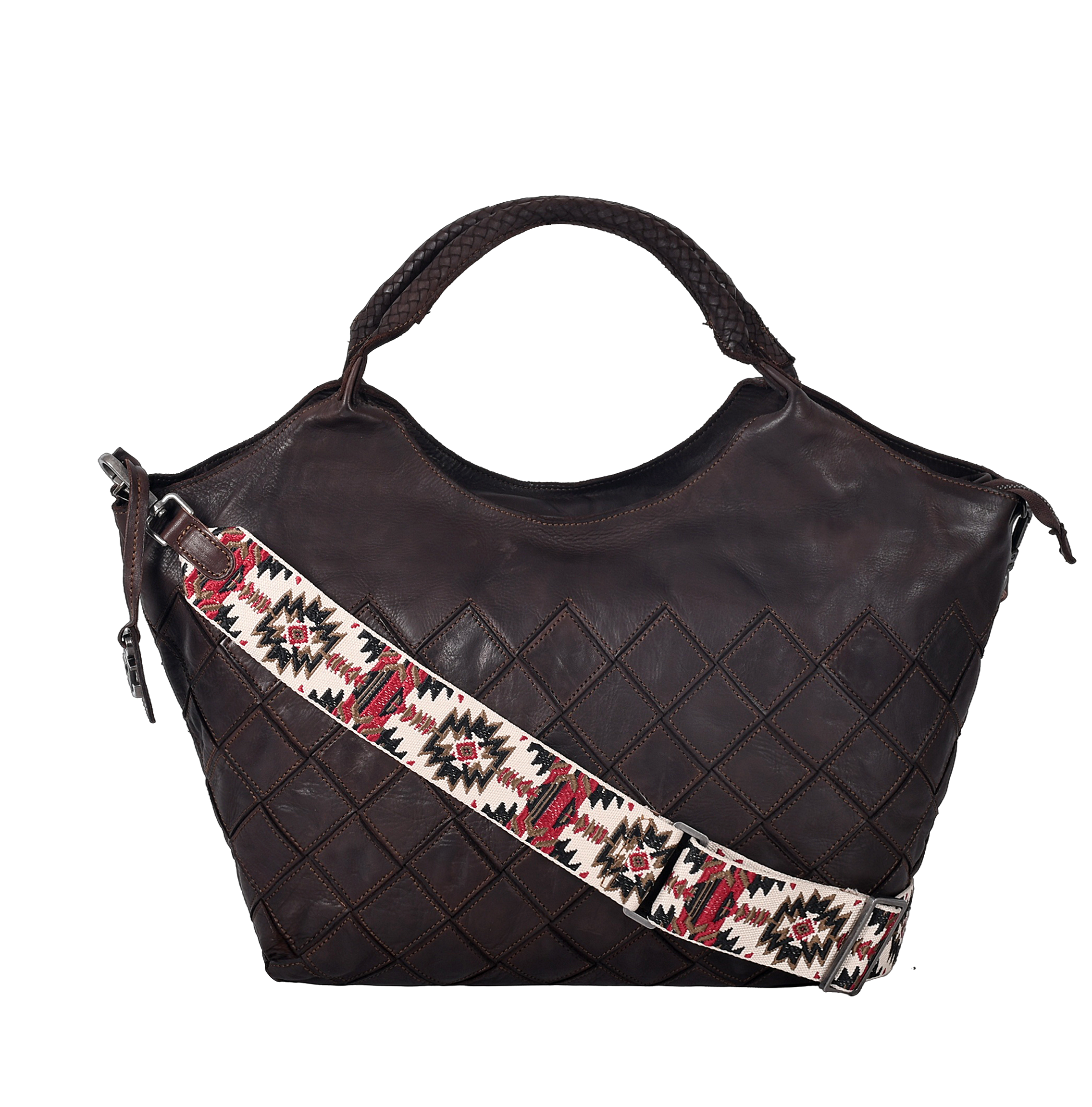 Handtasche Venezia, Gr. B/H/T: 50 cm x 33 cm x 14 cm, brown