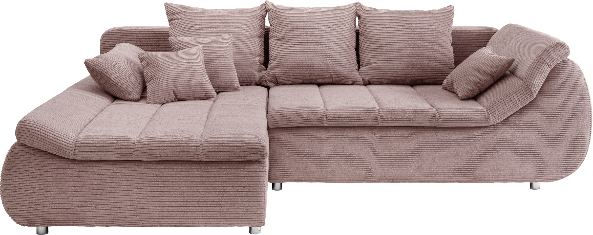 INOSIGN Ecksofa »Imola elegant und bequem, aktuelle Steppung im Sitz, L-Form«, wahlweise mit Bettfunktion