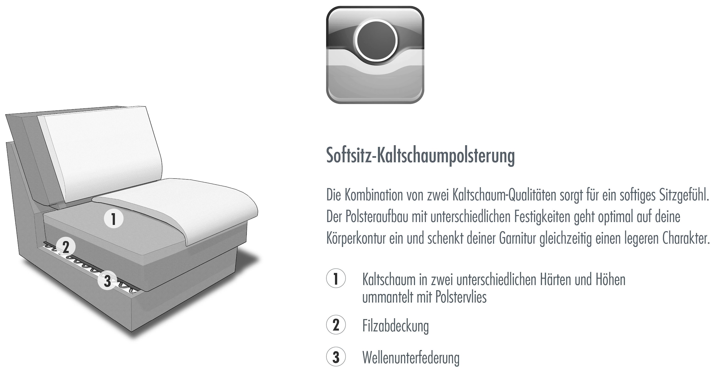 Die PlanBar Big-Sofa »ZE-EM24138, 264 cm breit, XXL Couch mit Softsitz« Kaltschaum Polstersofa, optional mit Sitztiefenverstellung