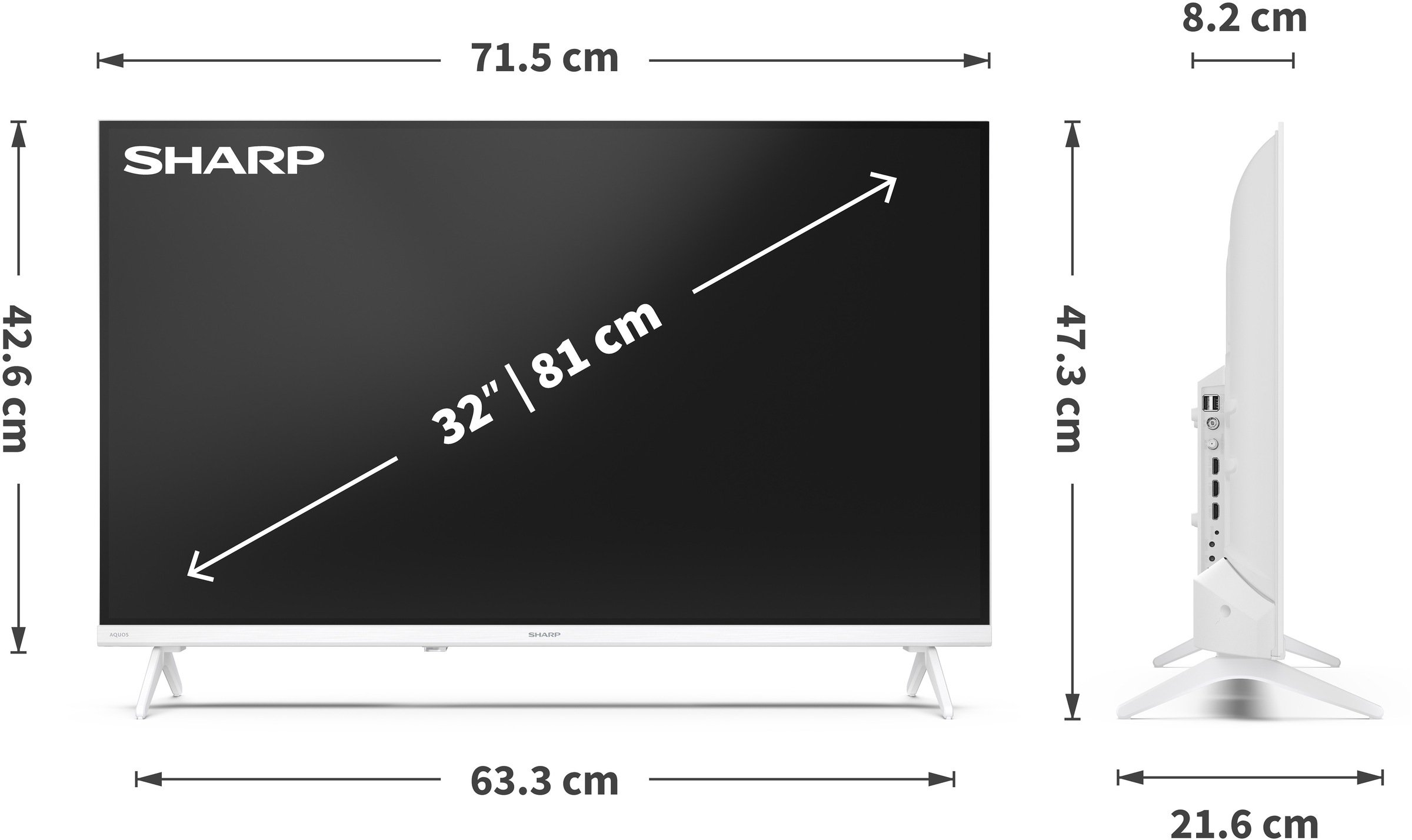 Sharp LED-Fernseher »1T-C32HEx« 80 cm/32 ″ HD ready Smart-TV