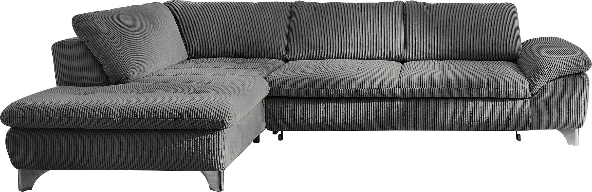 Die PlanBar Ecksofa »MP-IN14007 L-Form« wahlweise mit Bettfunktion und verstellbaren Kopfstützen, in Cord