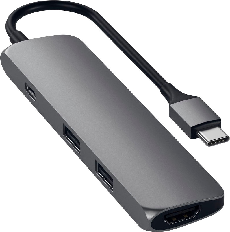 Satechi Adapter »Type-C Slim Multi-Port 4K Pass-through«, 12 cm