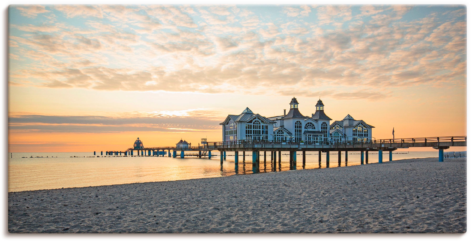 Artland Wandbild »Seebrücke Sellin bei Sonnenaufgang« Strand 1 Stk. tlg. al günstig online kaufen