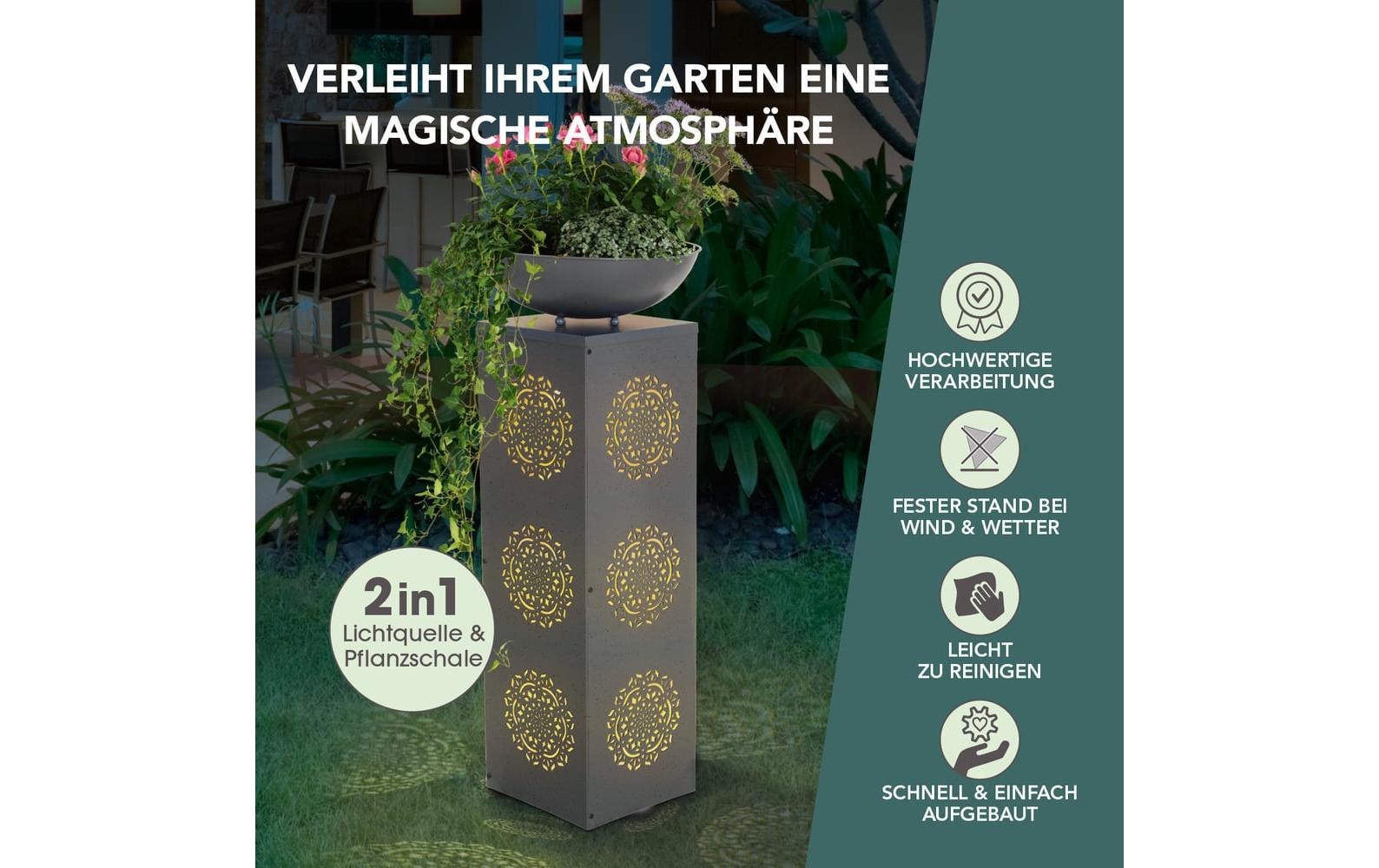 EASYmaxx Dekosäule »Mandala, Aufbauset« Dekosäule in Beton-Optik mit Pflanzschale