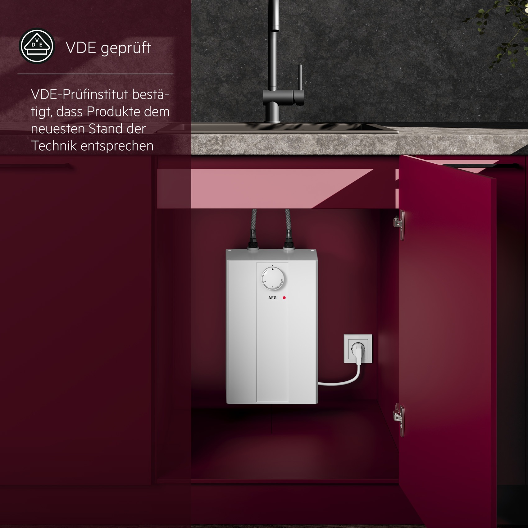 AEG Haustechnik Kleinspeicher »Huz 5 Basis, Untertischboiler 5 Liter« Niederdruck , mit Stecker