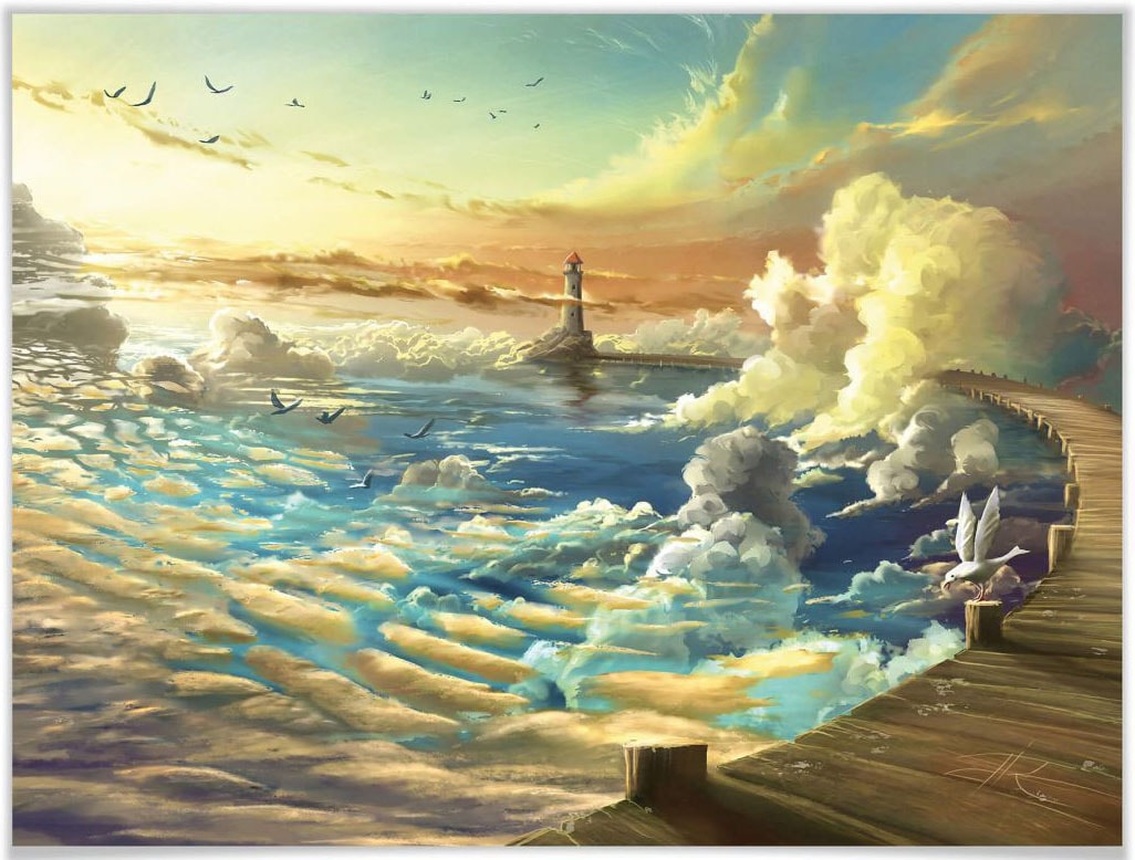 »Surrealismus Poster (1 Wandbild, St.), Bild, Wall-Art online Wandposter Poster, Schriftzug, Himmels«, Bild Ufer des kaufen
