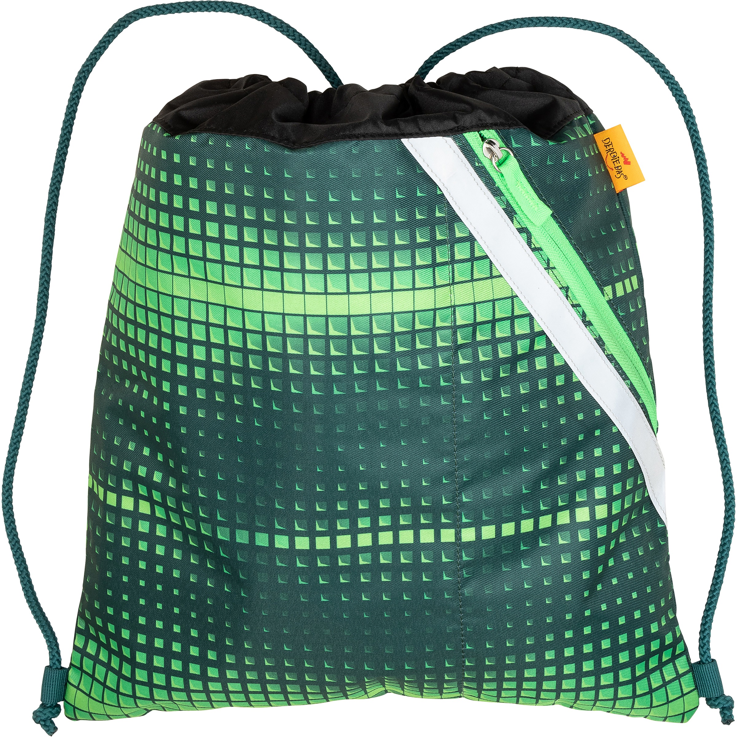 DerDieDas® Schulranzen »ErgoFlex MAX - Soccer Green«, reflektierende Details, mit 3 Buttons; enthält recyceltes Material