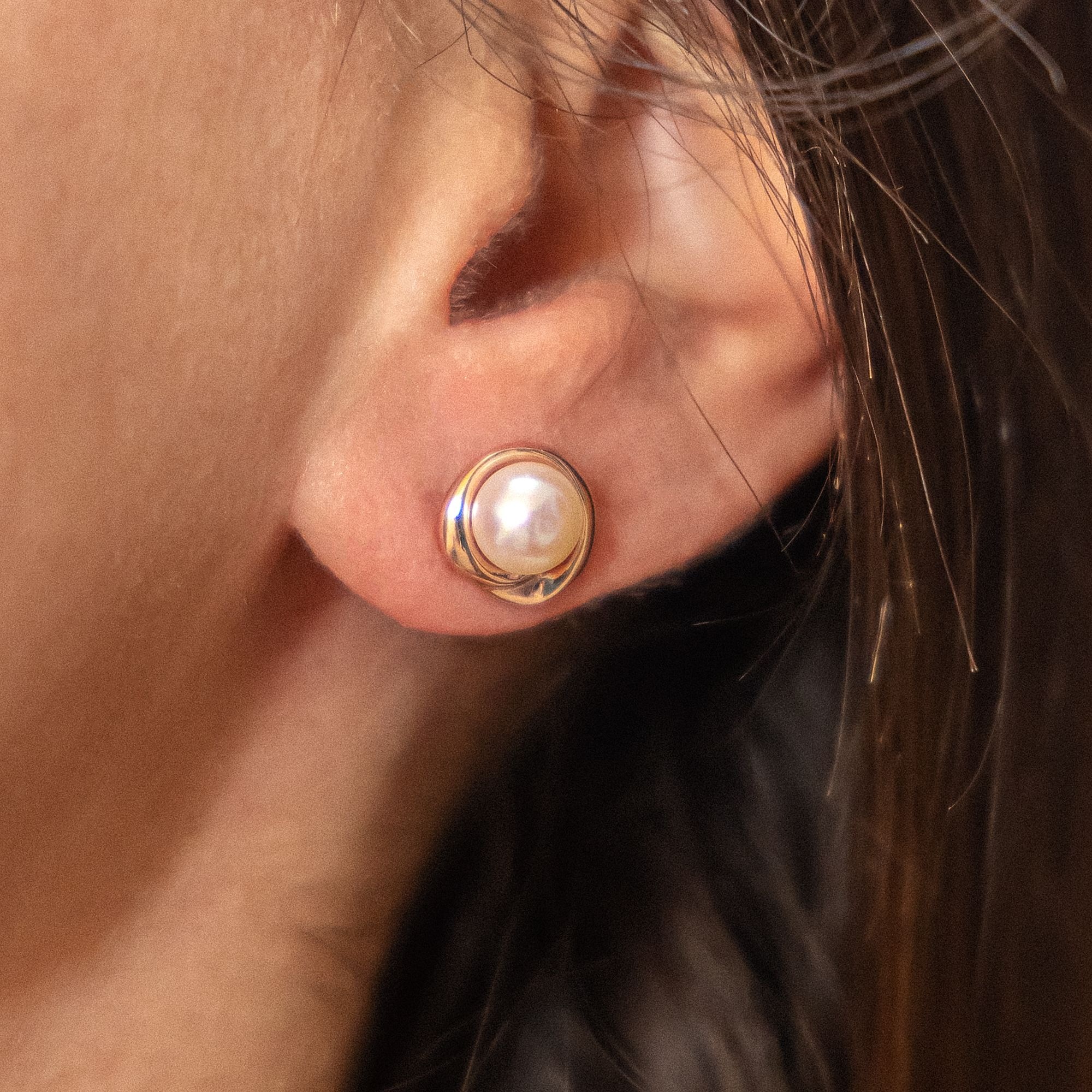 Zeeme Paar Ohrstecker »925/- Sterling Silber Perle weiß«