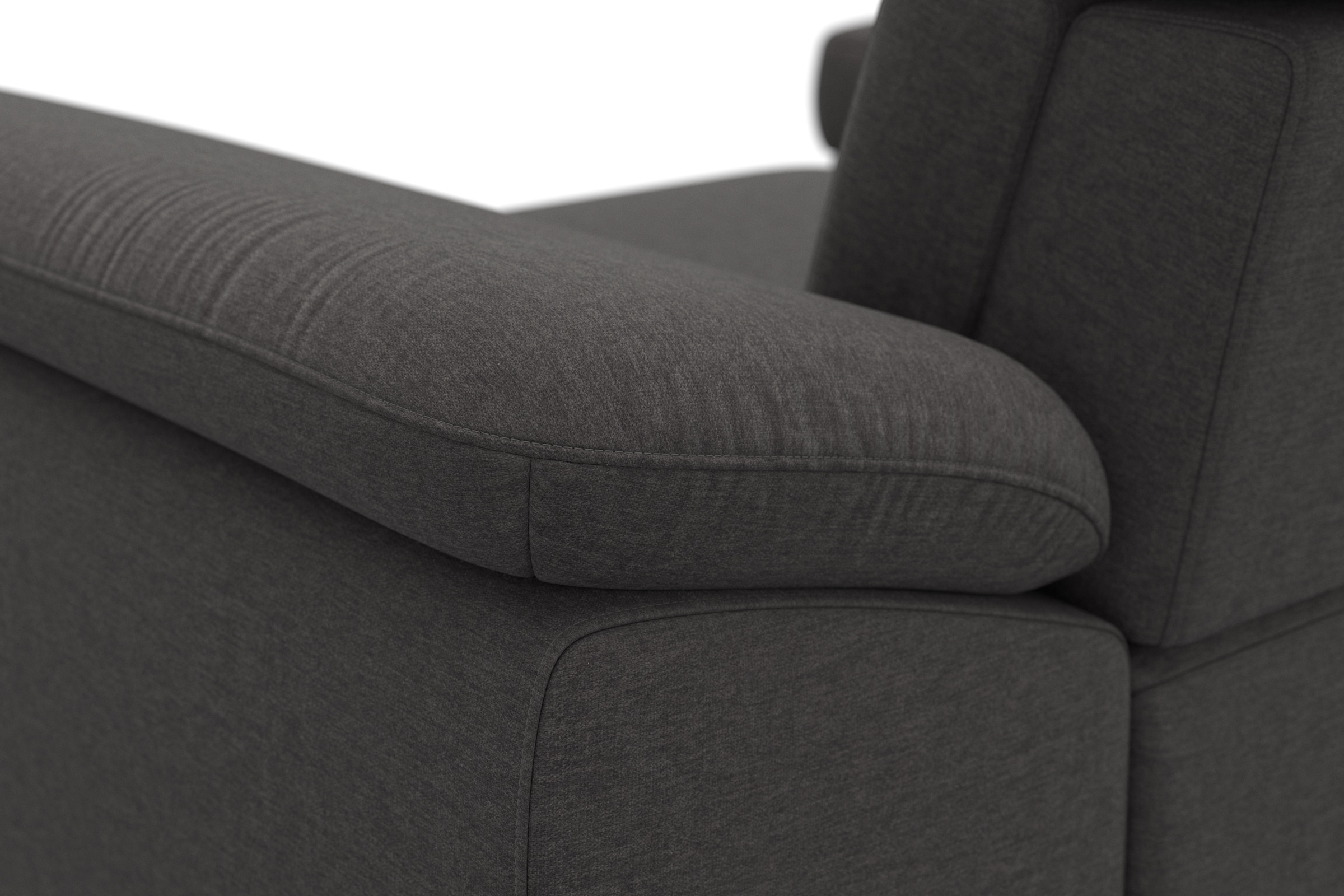 sit&more Ecksofa »Cabrio L-Form, mit Sitztiefenverstellung, Arm- und Kopfteilverstellung«, 2 Nierenkissen, Federkern, optional Bettfunktion und Stauraum