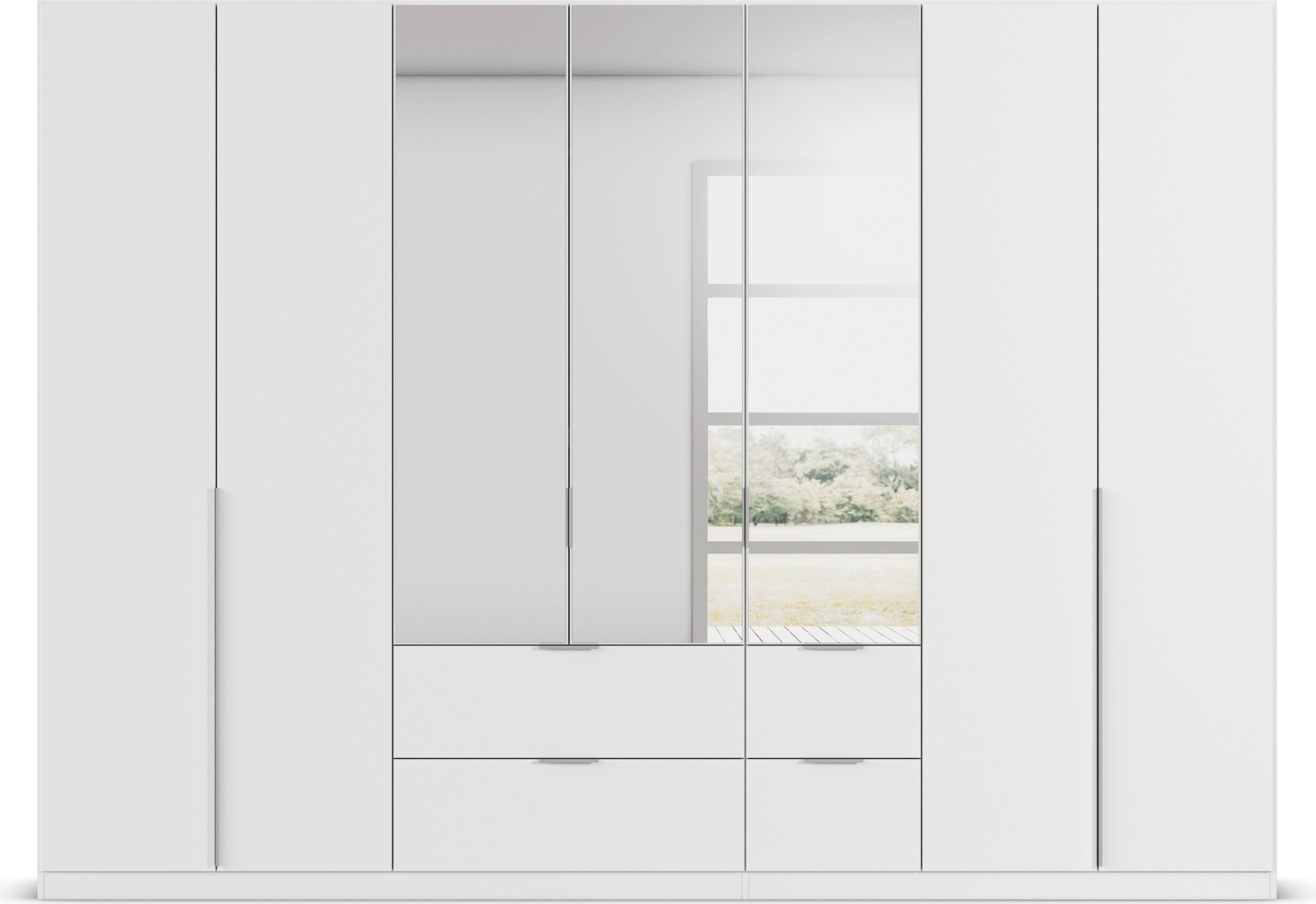 rauch Drehtürenschrank »Kleiderschrank Schrank Garderobe AGORDO mit Dekor- oder Hochglanzfront«, (in zwei Griff-Farben mit Dekor- oder Hochglanzfront), mit Außenschubkästen, in 6 Breiten und 2 Höhen MADE IN GERMANY