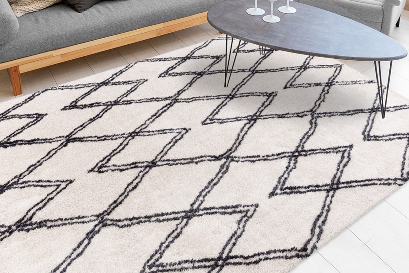 my home Hochflor-Teppich »Leasly«, rechteckig, 27 mm Höhe, retro, Teppich i günstig online kaufen