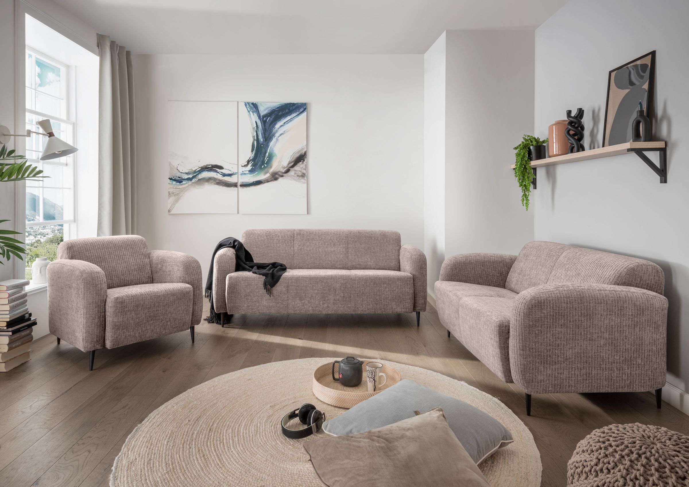 Home affaire Polstergarnitur »Marone« Set, 3-Sitzer, 2-Sitzer, Sessel, 3 Stk. tlg. auch einzeln erhältlich