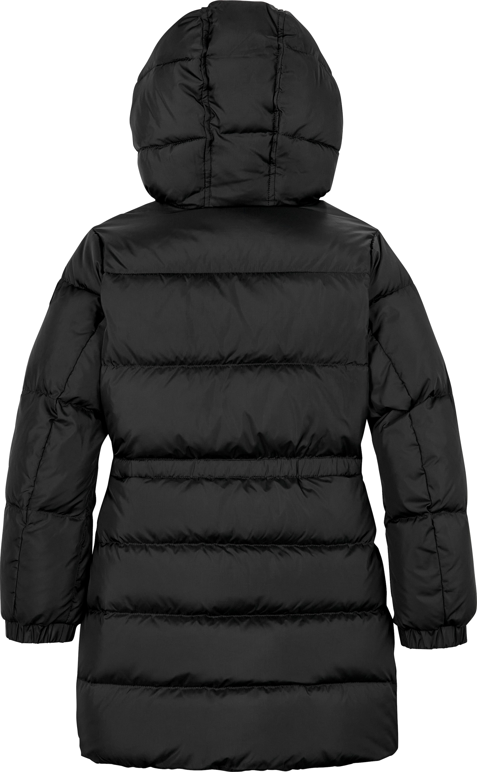 Tommy Hilfiger Steppjacke »LONG WAISTED DOWN JACKET«, mit Kapuze, mit Fellimitat