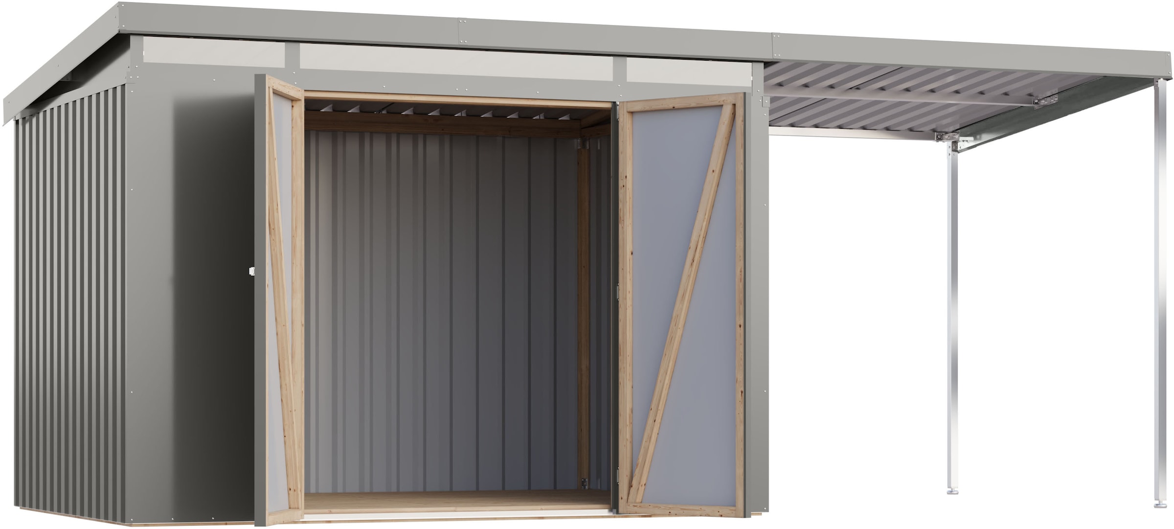 Karibu Gerätehaus »Argonium 3 SET mit Anbaudach«