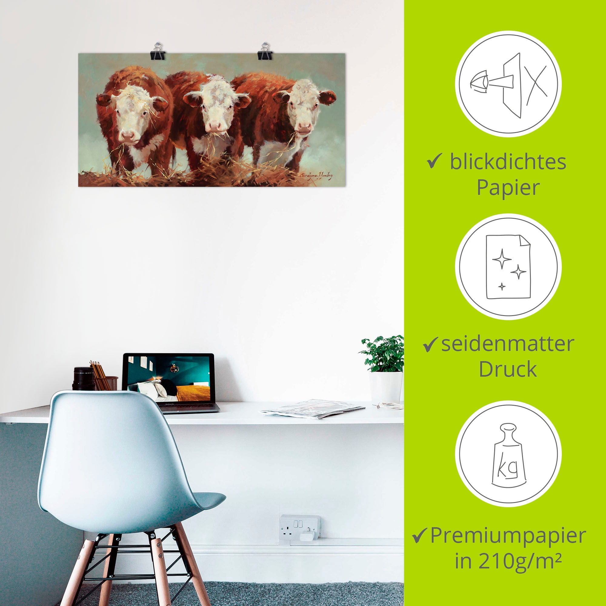Artland Poster »Drei von einer Art«, Haustiere, (1 St.), als Alubild, Leinwandbild, Wandaufkleber oder Poster in versch. Größen