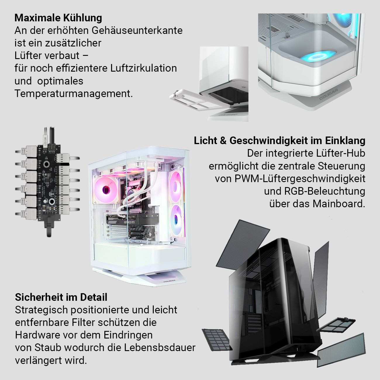 Cougar Gaming-PC »FV270 WT 7502«, Windows 11, DDR5 RAM