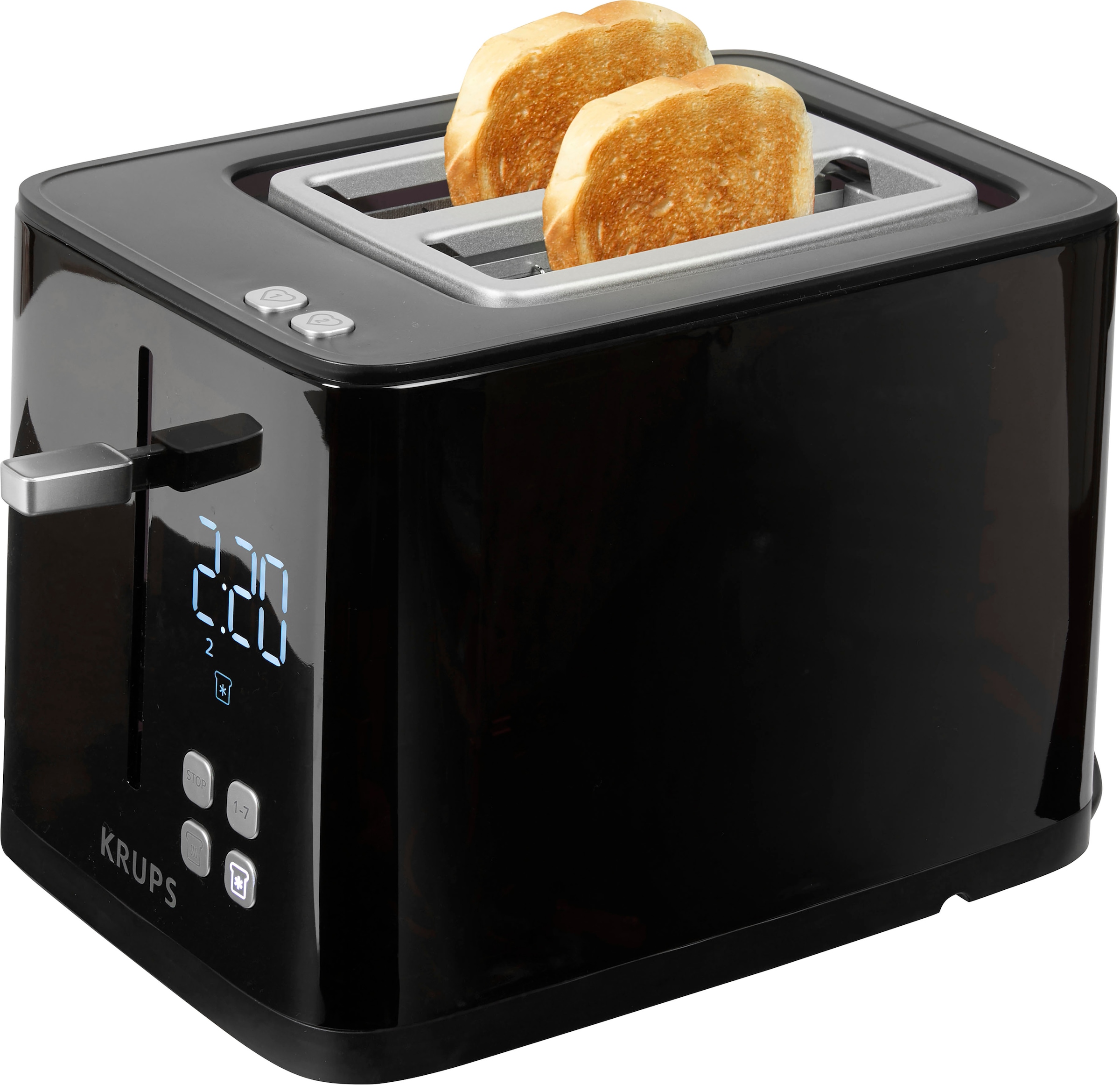 Krups Toaster »KH6418 Smart'n Light«, 2 kurze Schlitze, 800 W, Digitaldisplay, 7 Bräunungsstufen, automatische Zentrierung des Brots