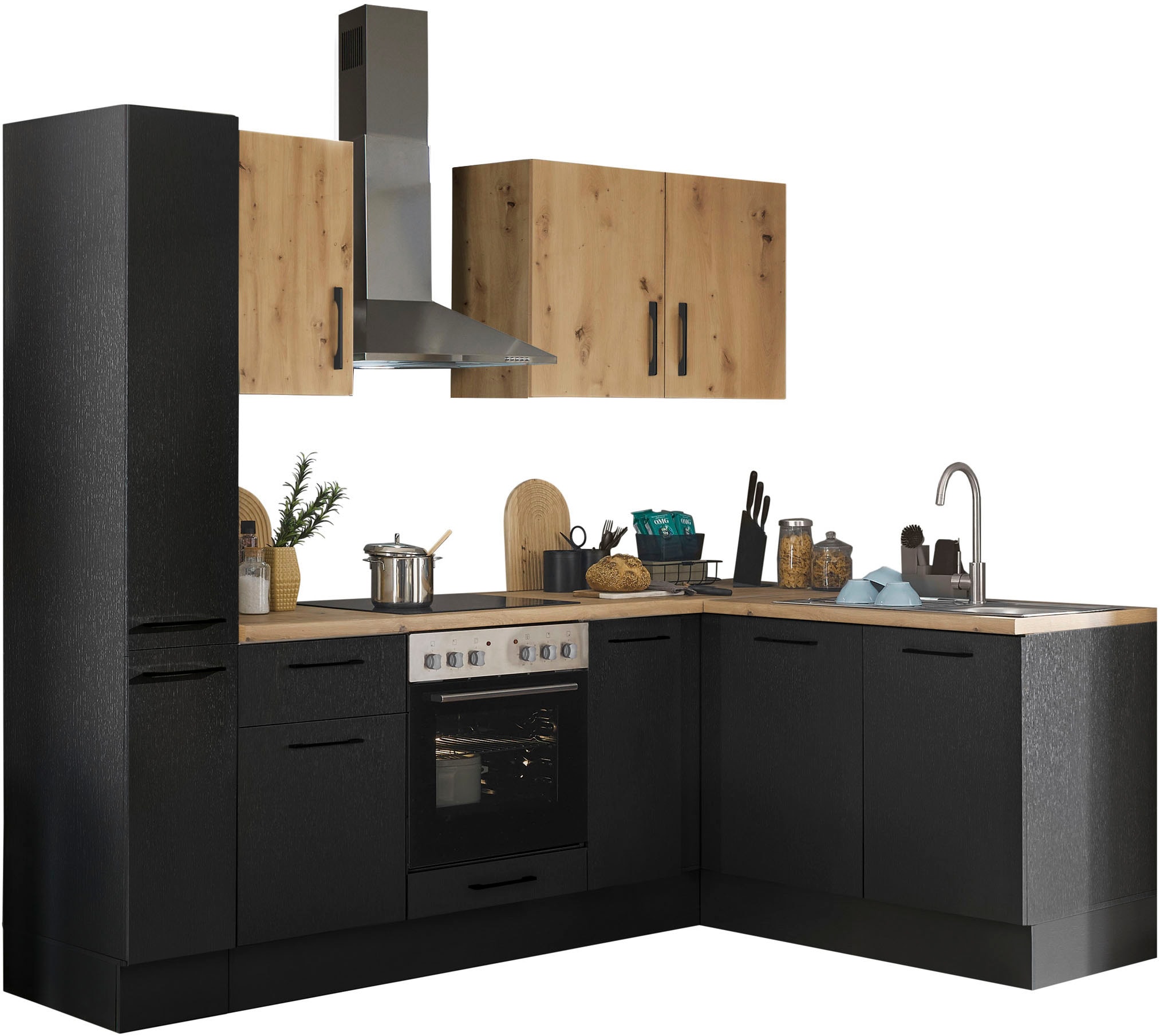 BASIC by Balculina Winkelküche »Turin«, Stellbreite 240x175 cm, wahlweise mit E-Geräten