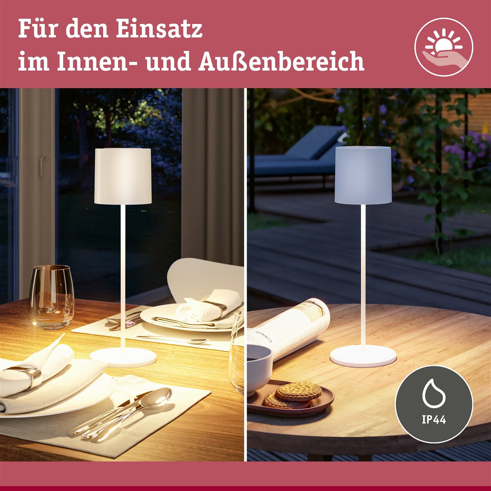 Paulmann LED Außen-Tischleuchte »Mobile Tuni IP44 2700K dimmbar 2,8W USBC«, 1 flammig