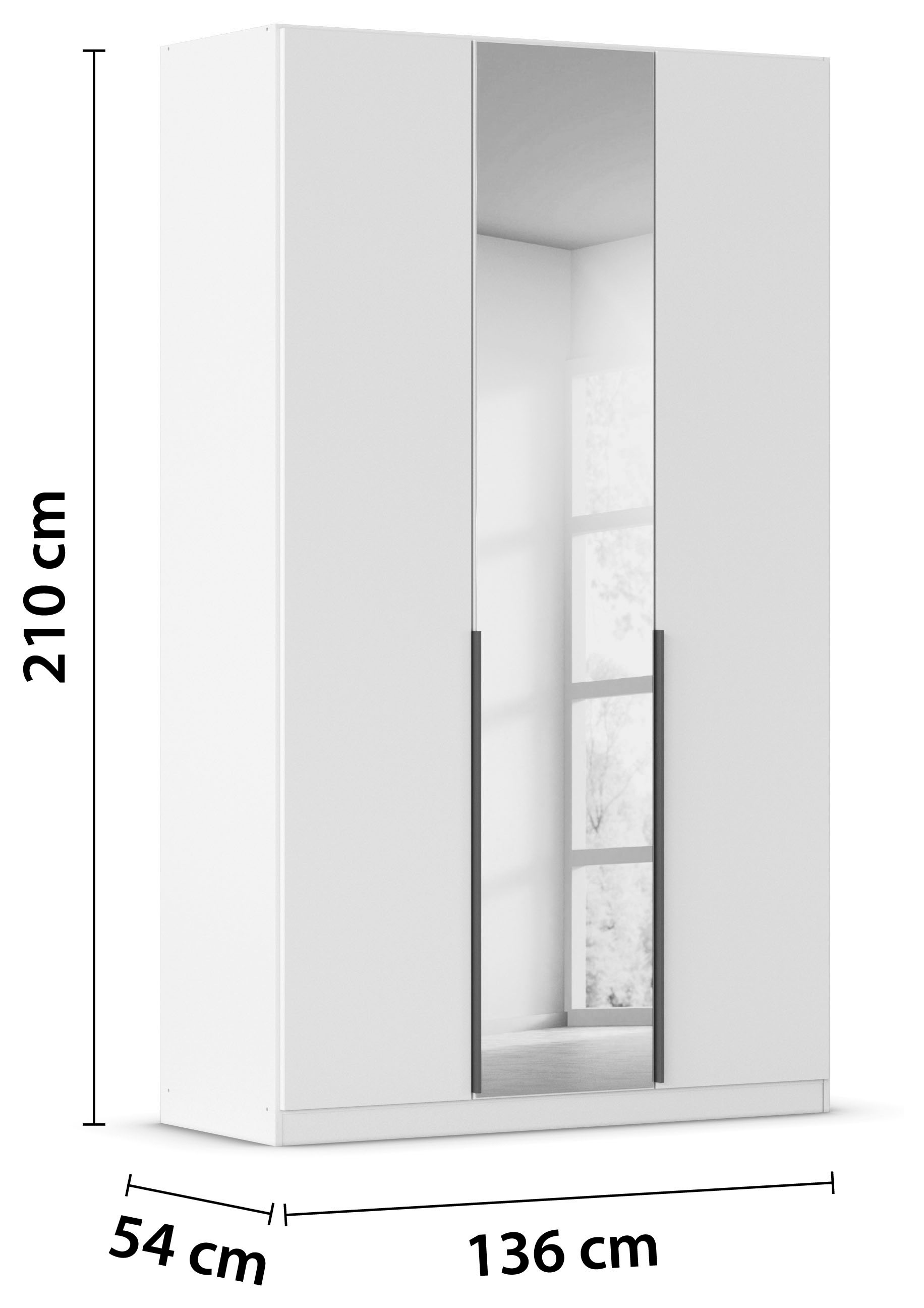 rauch Drehtürenschrank »Kleiderschrank Schrank Garderobe AGORDO mit Dekor- oder Hochglanzfront«, (in zwei Griff-Farben), durchdachte Innenausstattung, in 6 Breiten und 2 Höhen MADE IN GERMANY