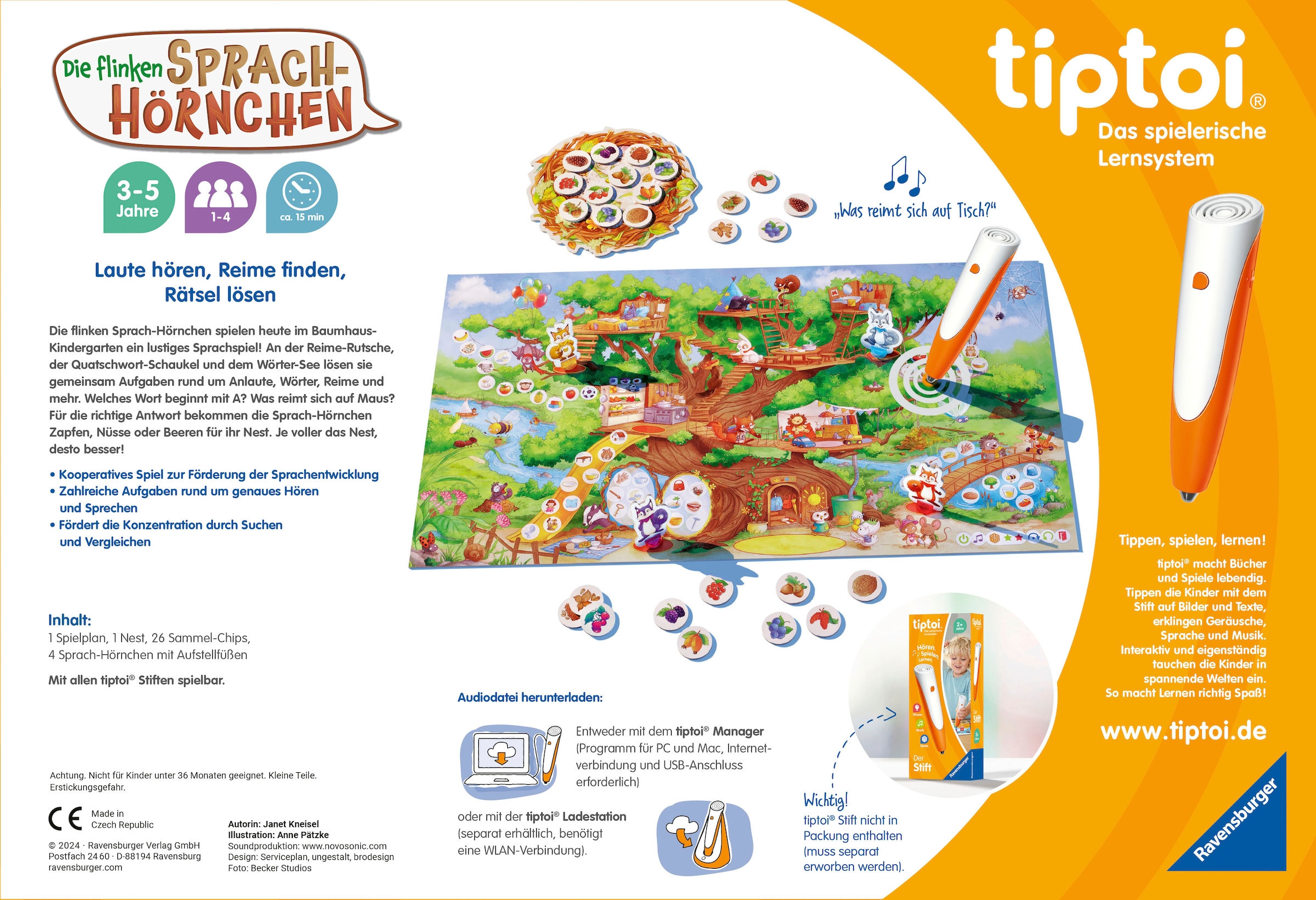 Ravensburger Spiel »tiptoi® Die flinken Sprach-Hörnchen«, Made in Europe, FSC® - schützt Wald - weltweit