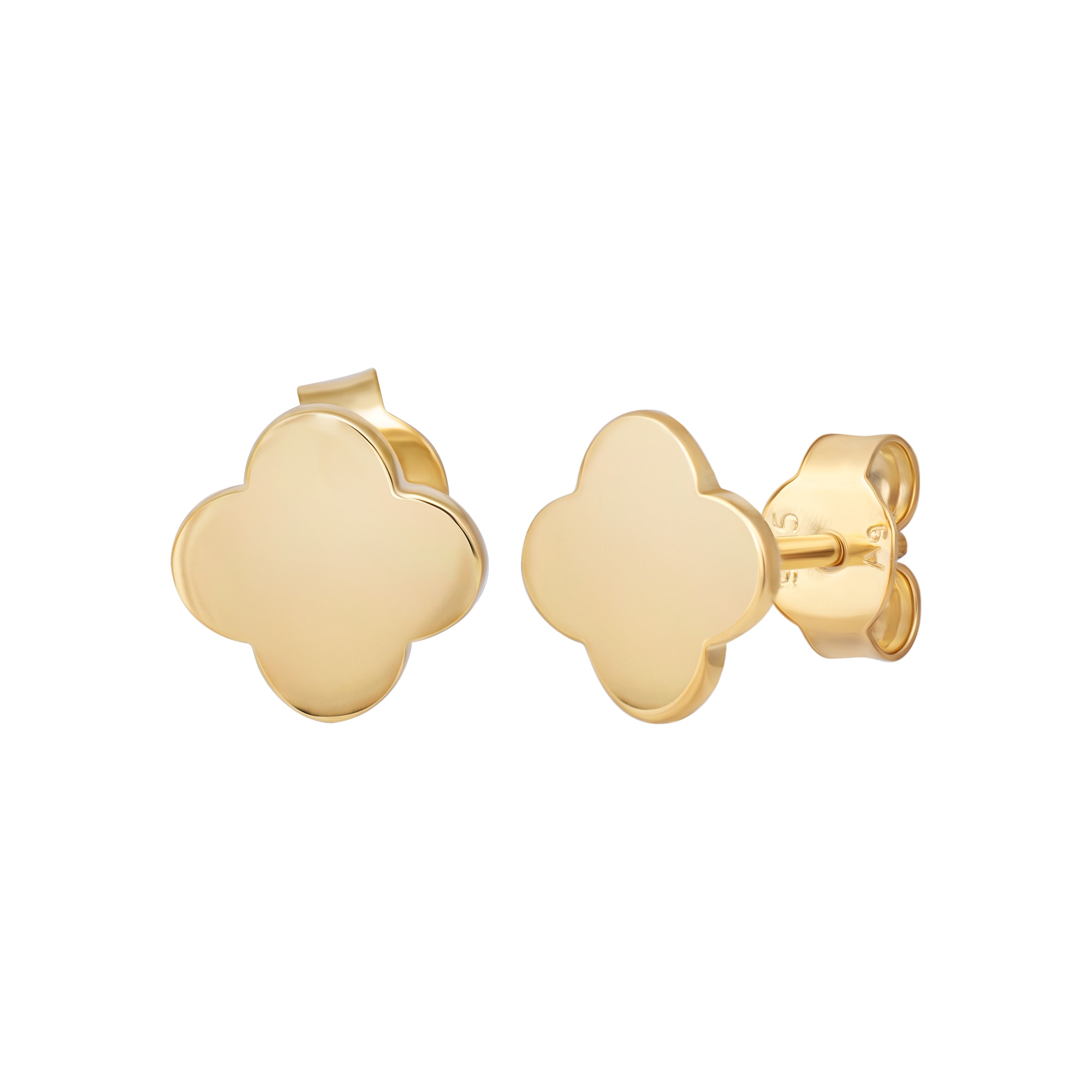 CAÏ Paar Ohrstecker »925 Sterling Silber gelb vergoldet Clover Kleeblatt«