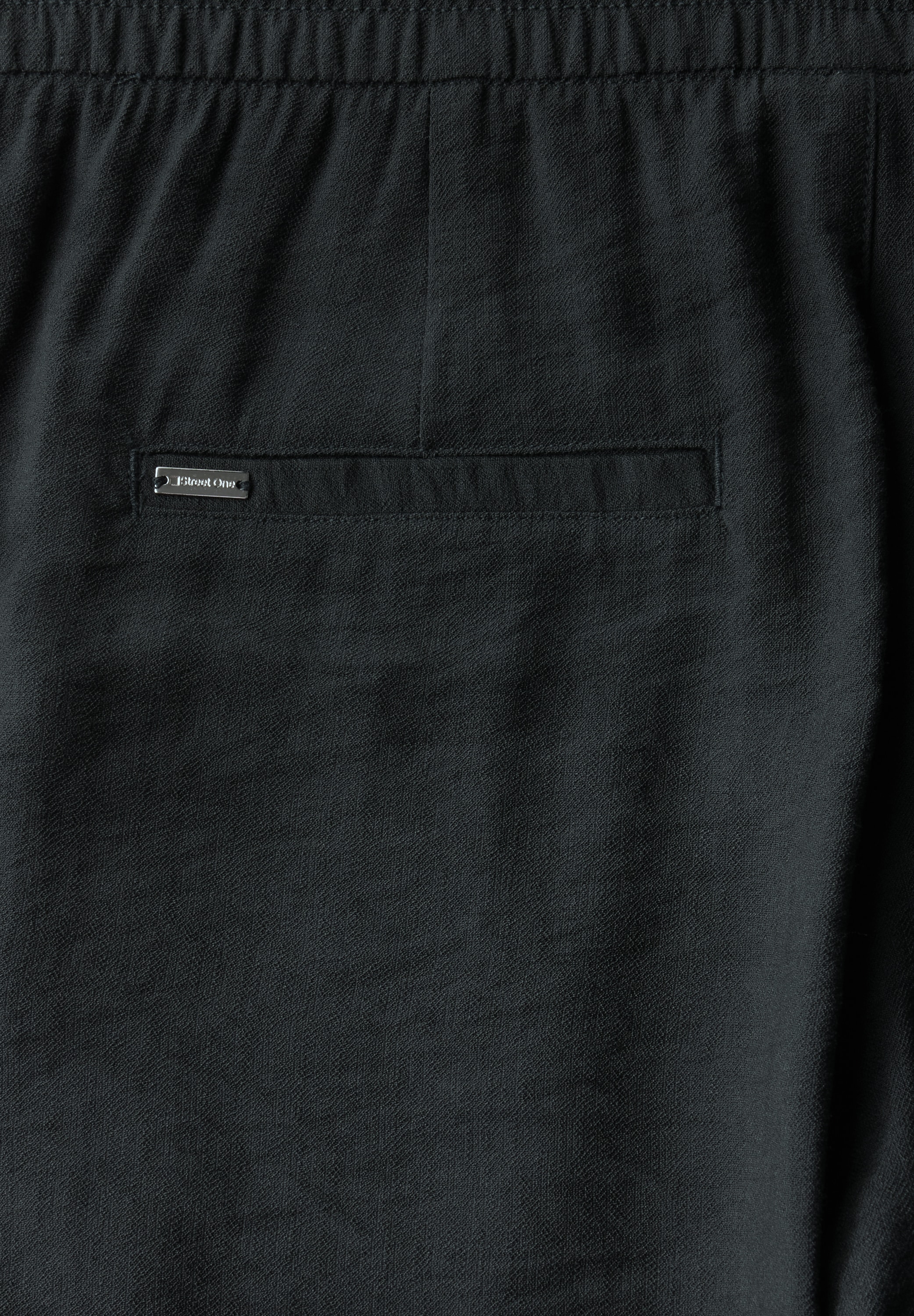 STREET ONE Stoffhose, Sommerhose weites Bein, mit Kordelzug und elastischem Bund