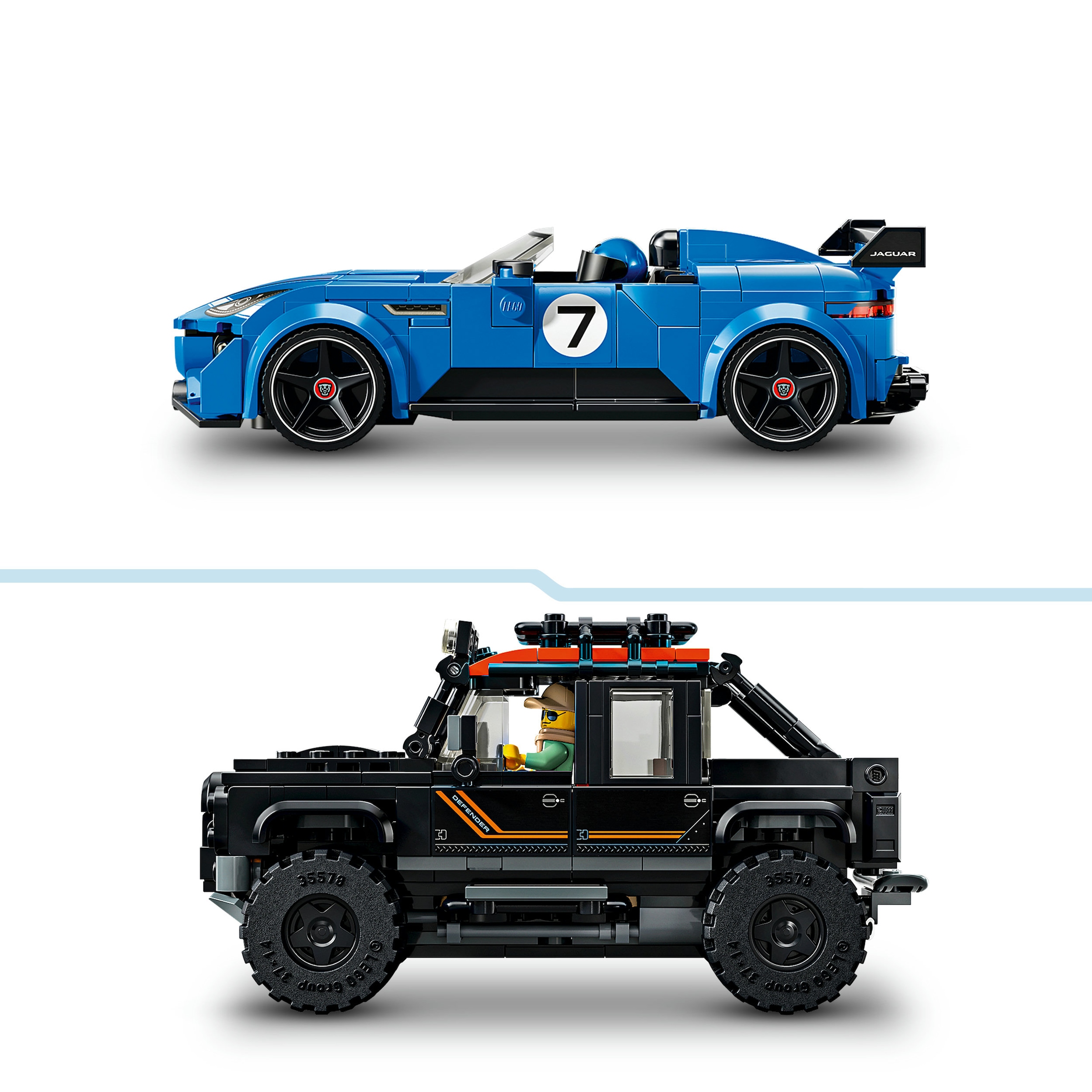 LEGO® Konstruktionsspielsteine »Jaguar Project 7 & Land Rover Defender (77264), LEGO Speed Champions« Made in Europe