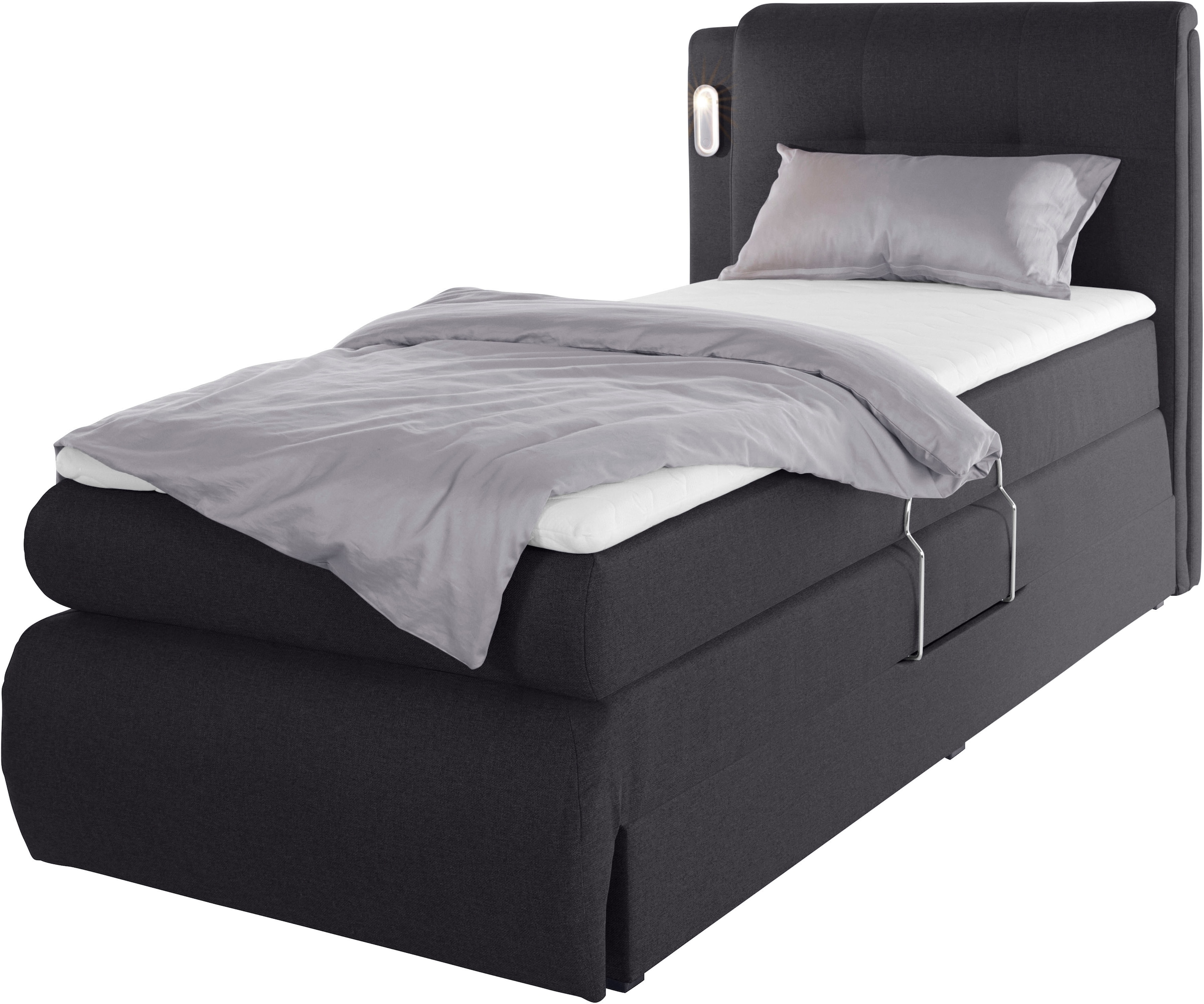 COLLECTION AB Boxspringbett »Borna«, inklusive Bettkasten, LED-Beleuchtung und Topper