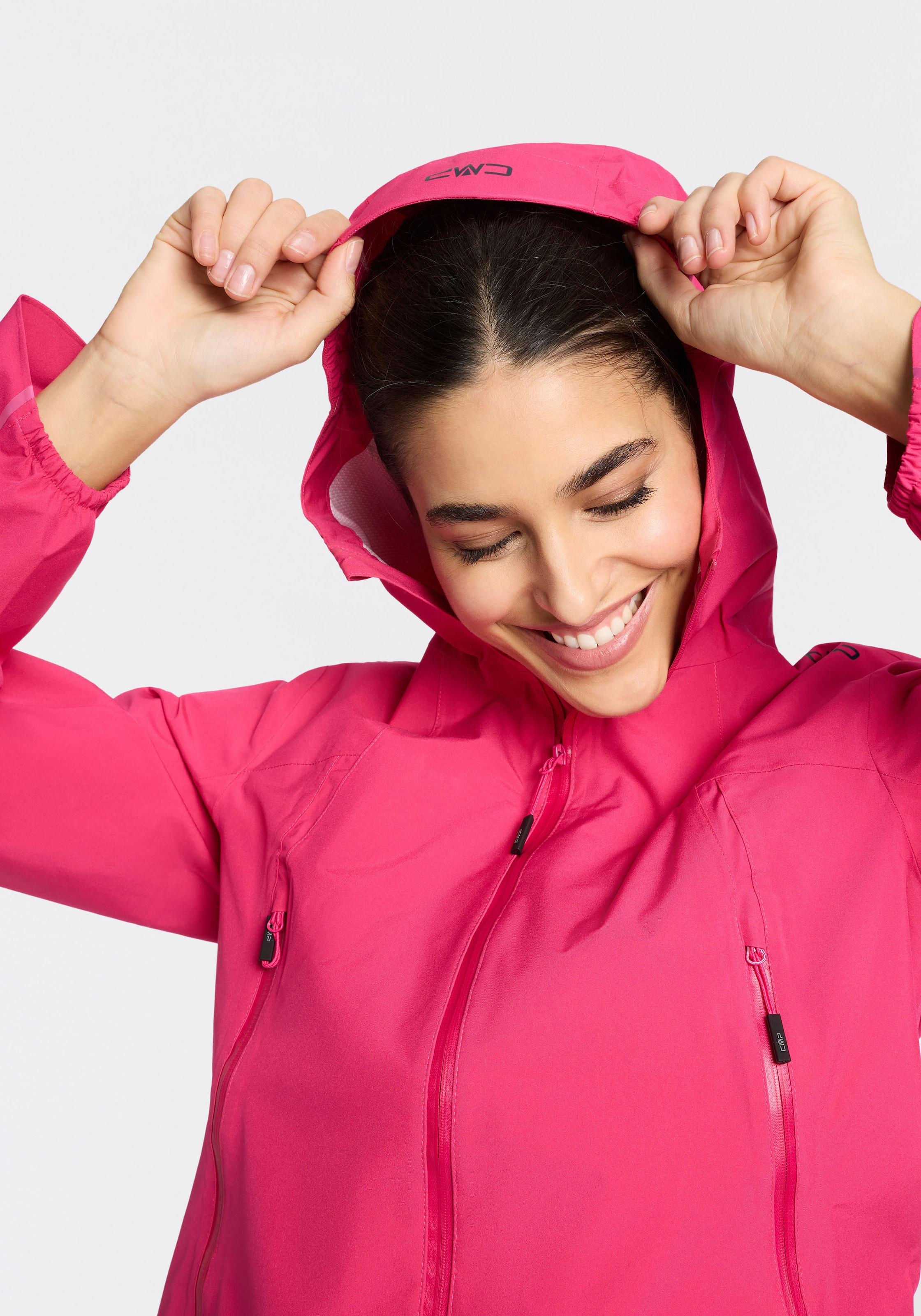 CMP Regenjacke mit regulierbarer Kapuze, 2-Lagen-Konstruktion, wasserabweisend