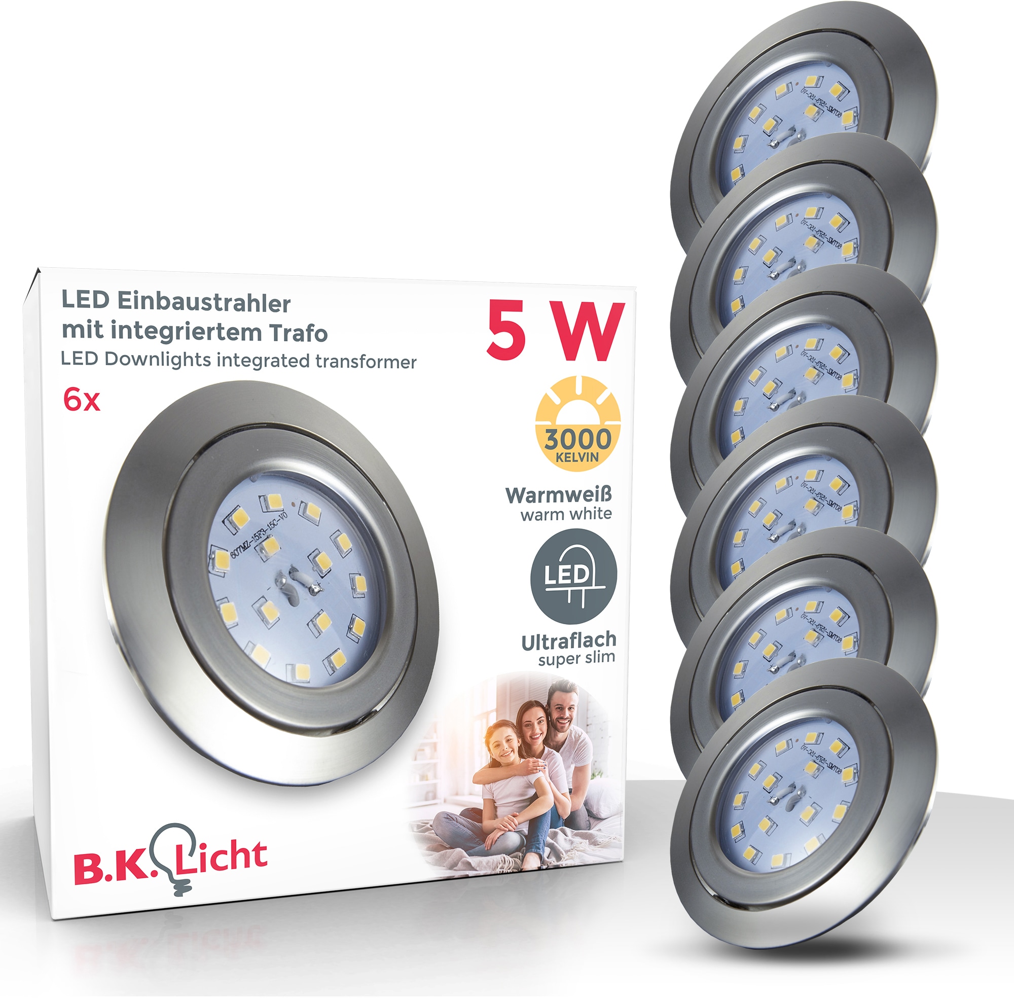 B.K.Licht LED Einbauleuchte »Kiro«, 6er-Set, Schutzart IP23, LED Leuchtmodu günstig online kaufen