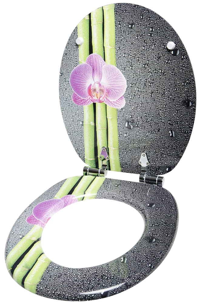 Sanilo Badaccessoire-Set »Asia«, (Komplett-Set, 3 tlg.), bestehend aus WC-Sitz, Badteppich und Waschbeckenstöpsel