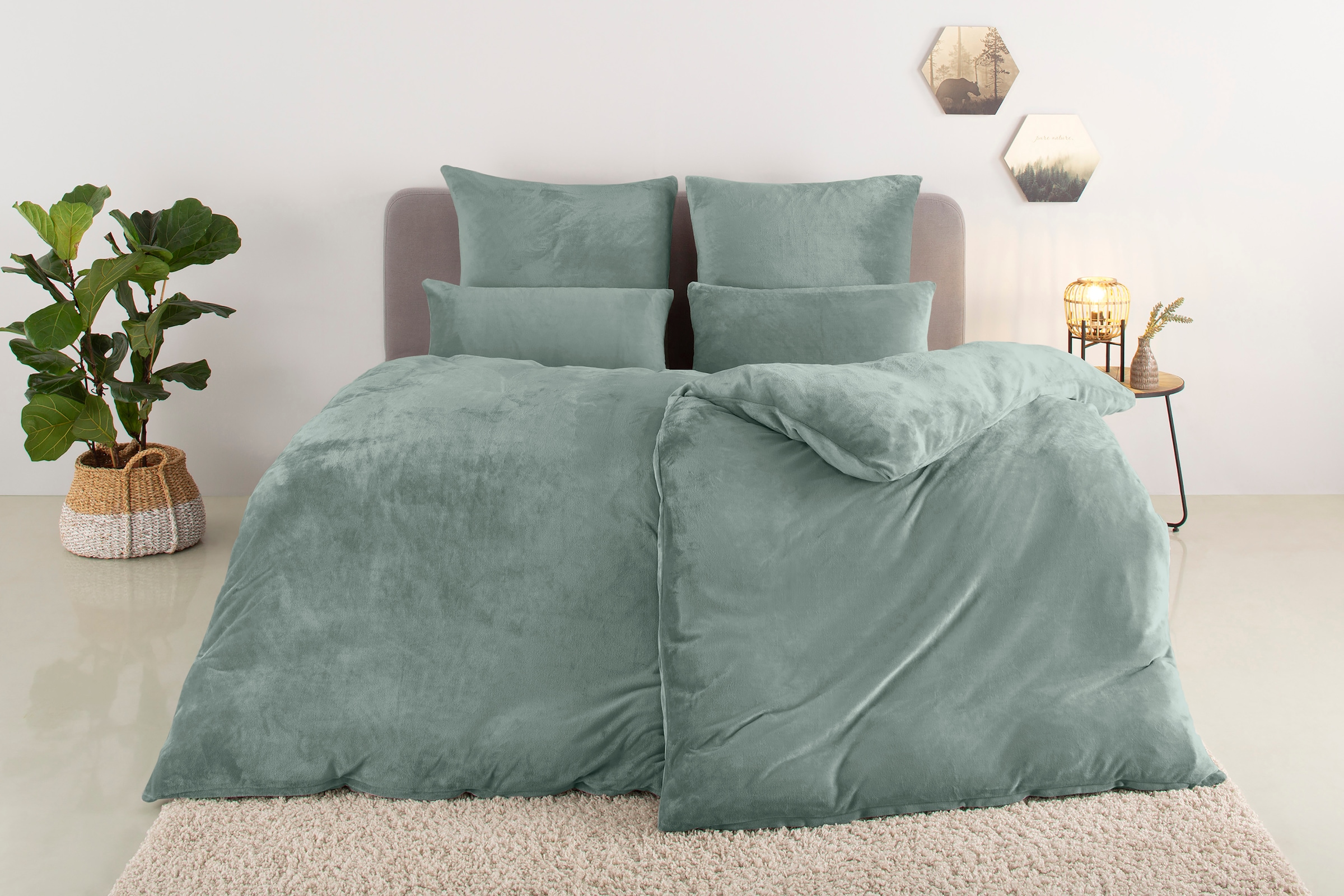 my home Bettwäsche »Desner3« 2 tlg. Bettwäsche mit Reißverschluss, Cashmere günstig online kaufen