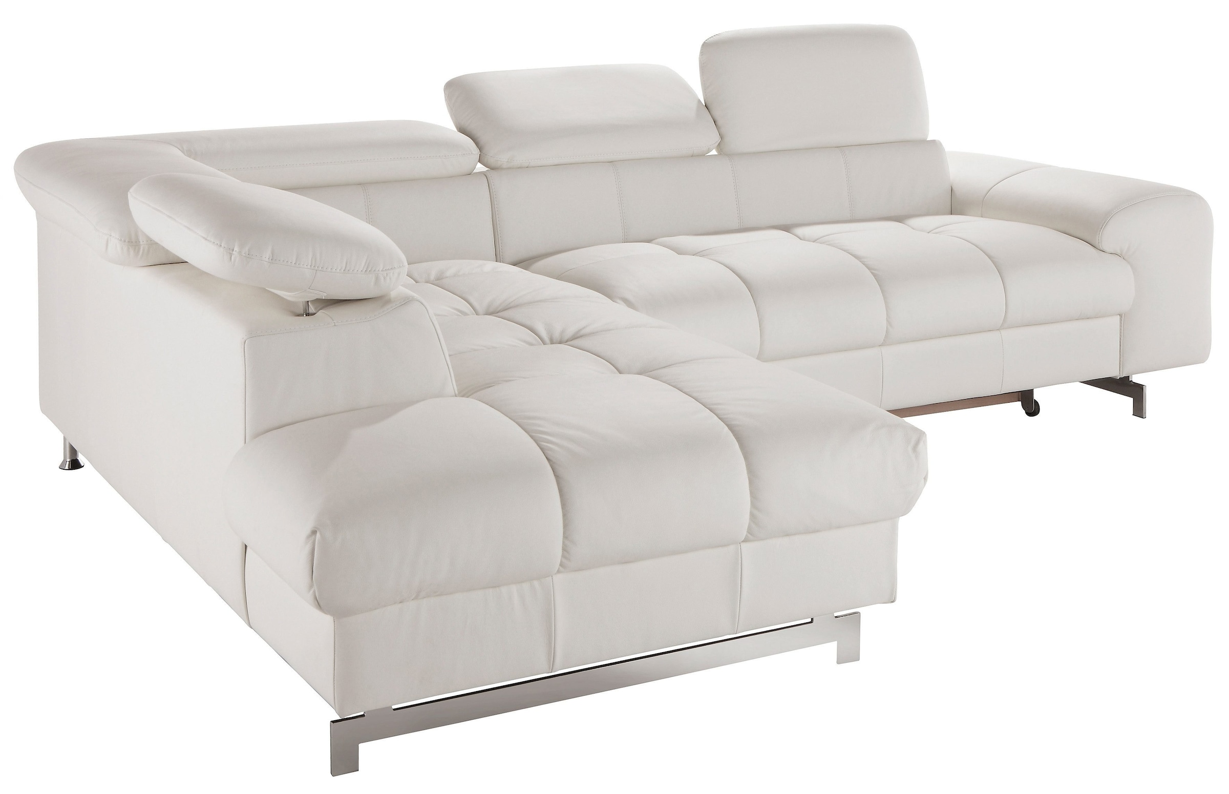 COTTA Polstergarnitur »Chef L-Form«, (Set), Set bestehend aus: Ecksofa mit Kopfteilverstellung & Hocker